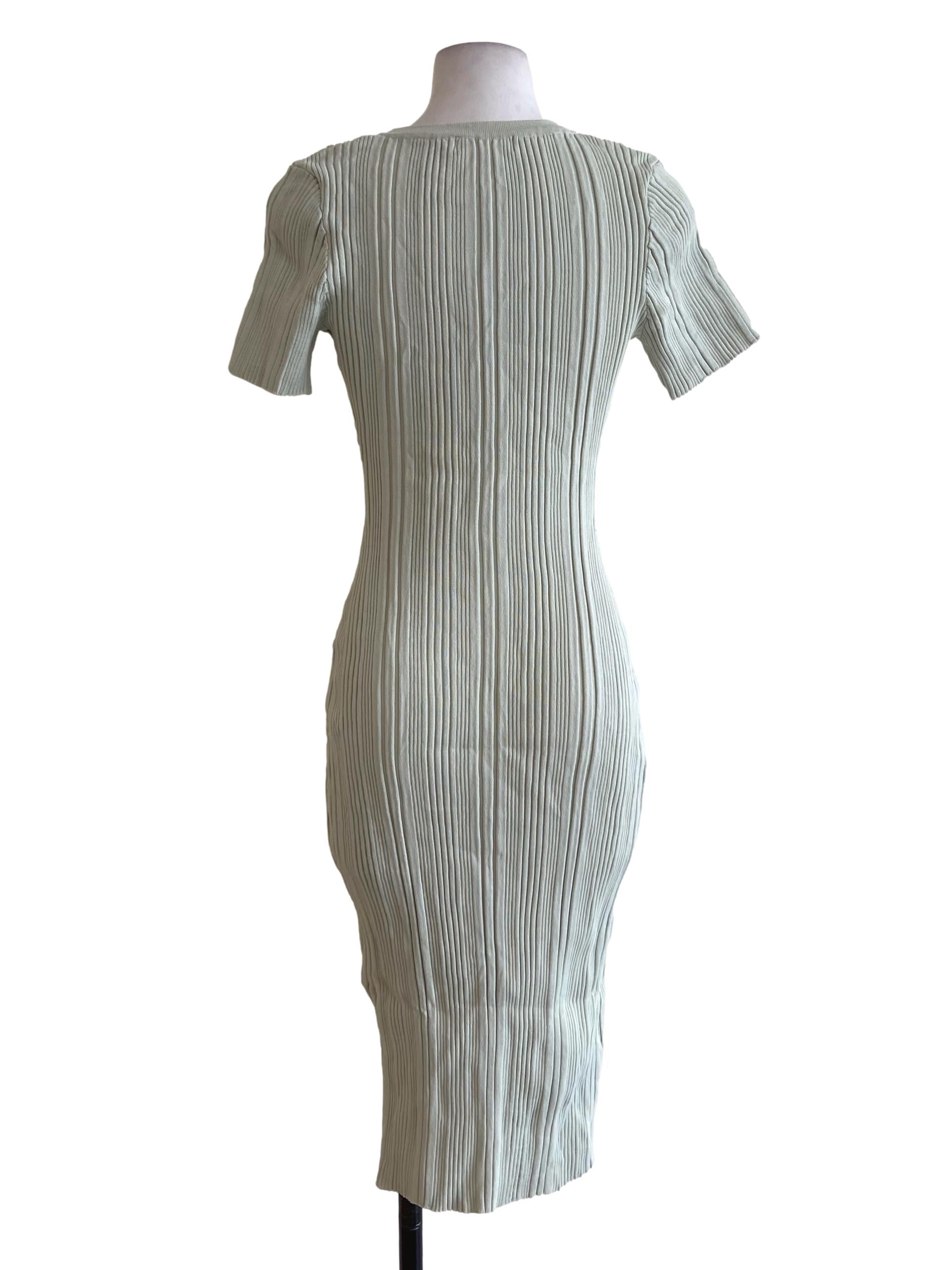 Pistachio Green Candy Stripe Stretchable Bodycon Dress