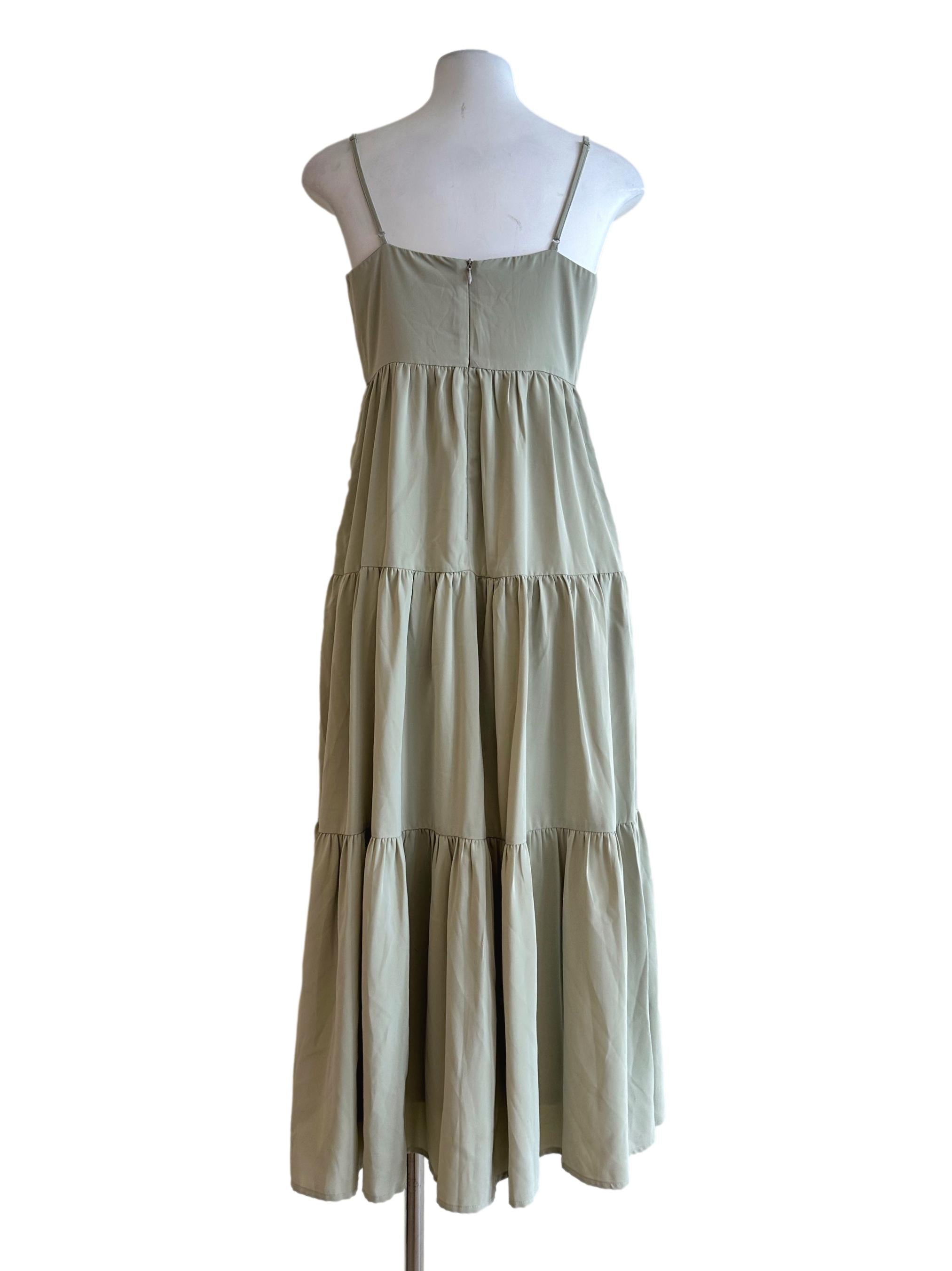 Olive Green Sleeveless Maxi Dress