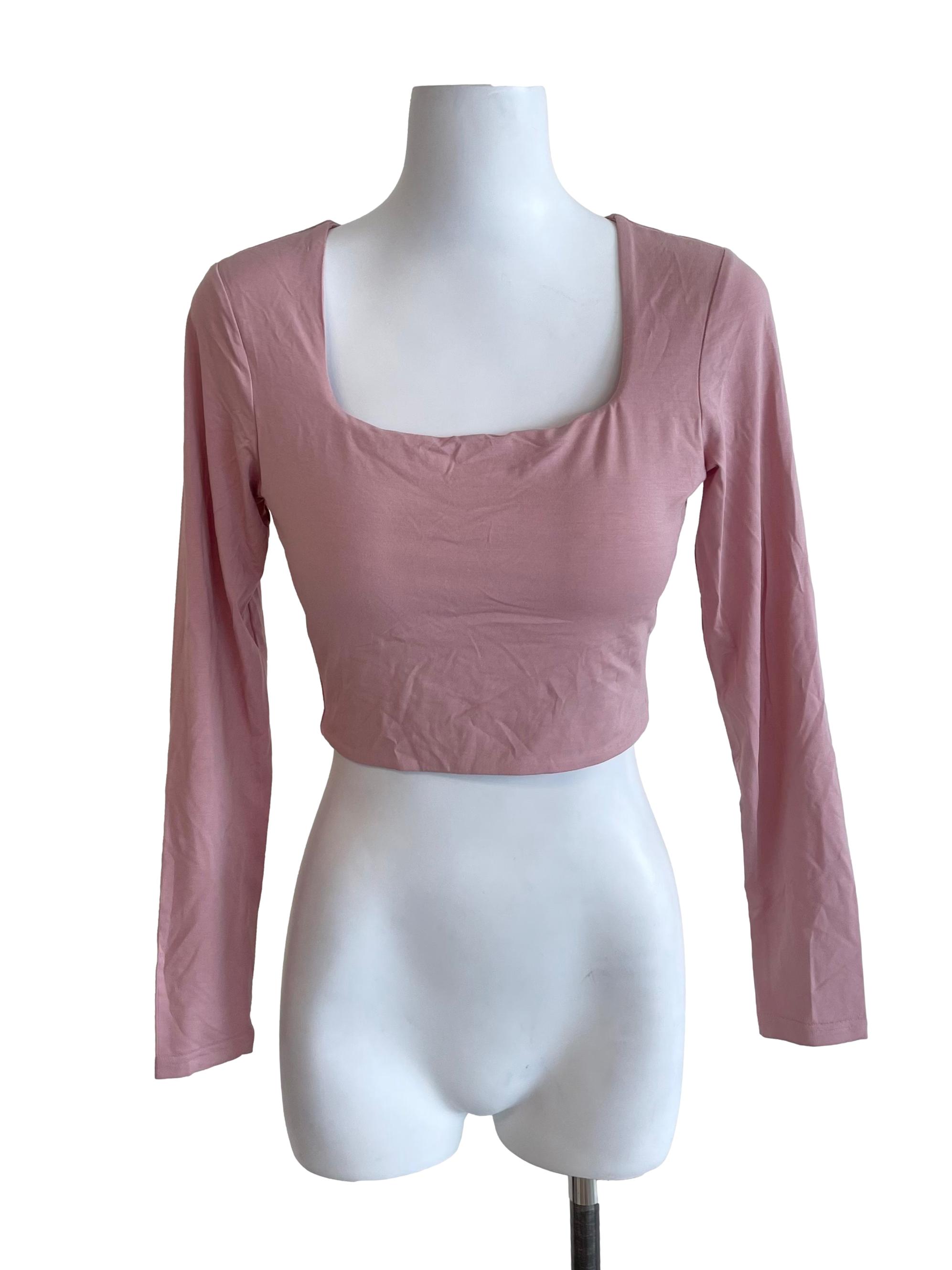 Dusty Pink Open Back Crop Top