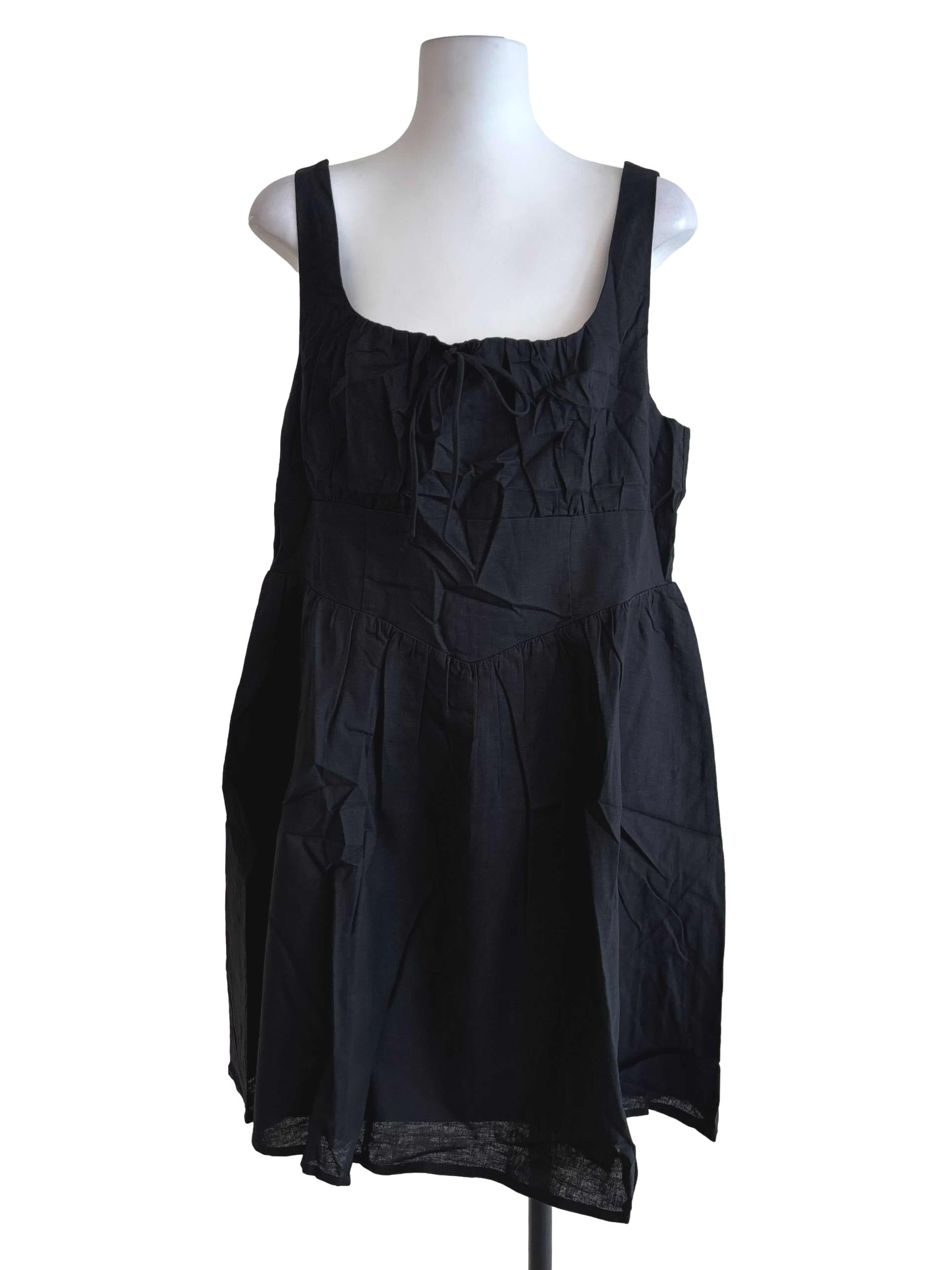 Black Erica Corset Linen Dress