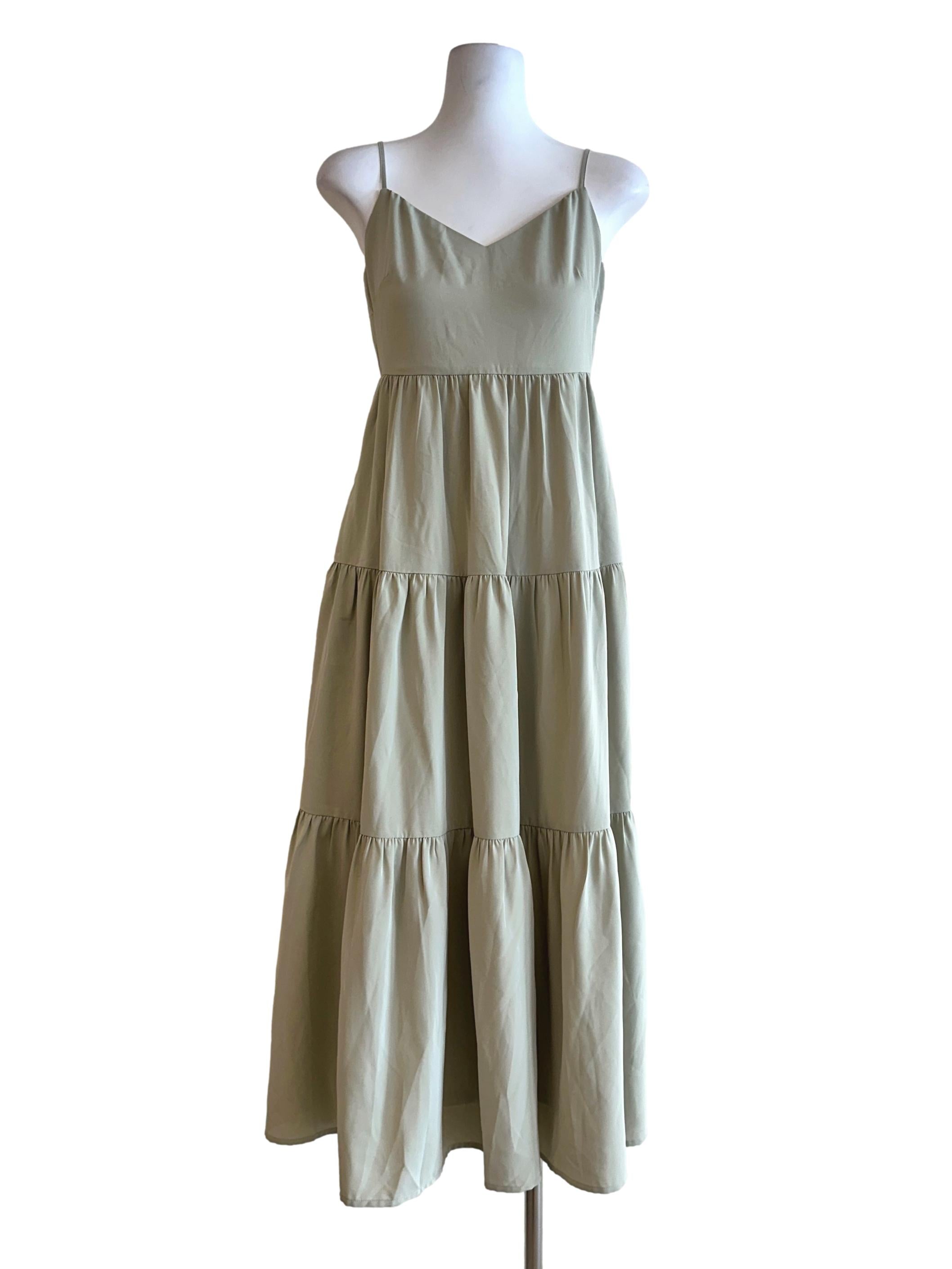 Olive Green Sleeveless Maxi Dress