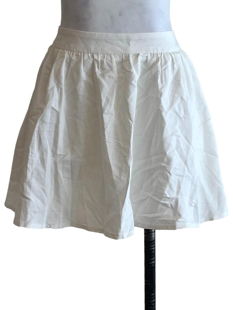 White High-Waisted Mini Skirt