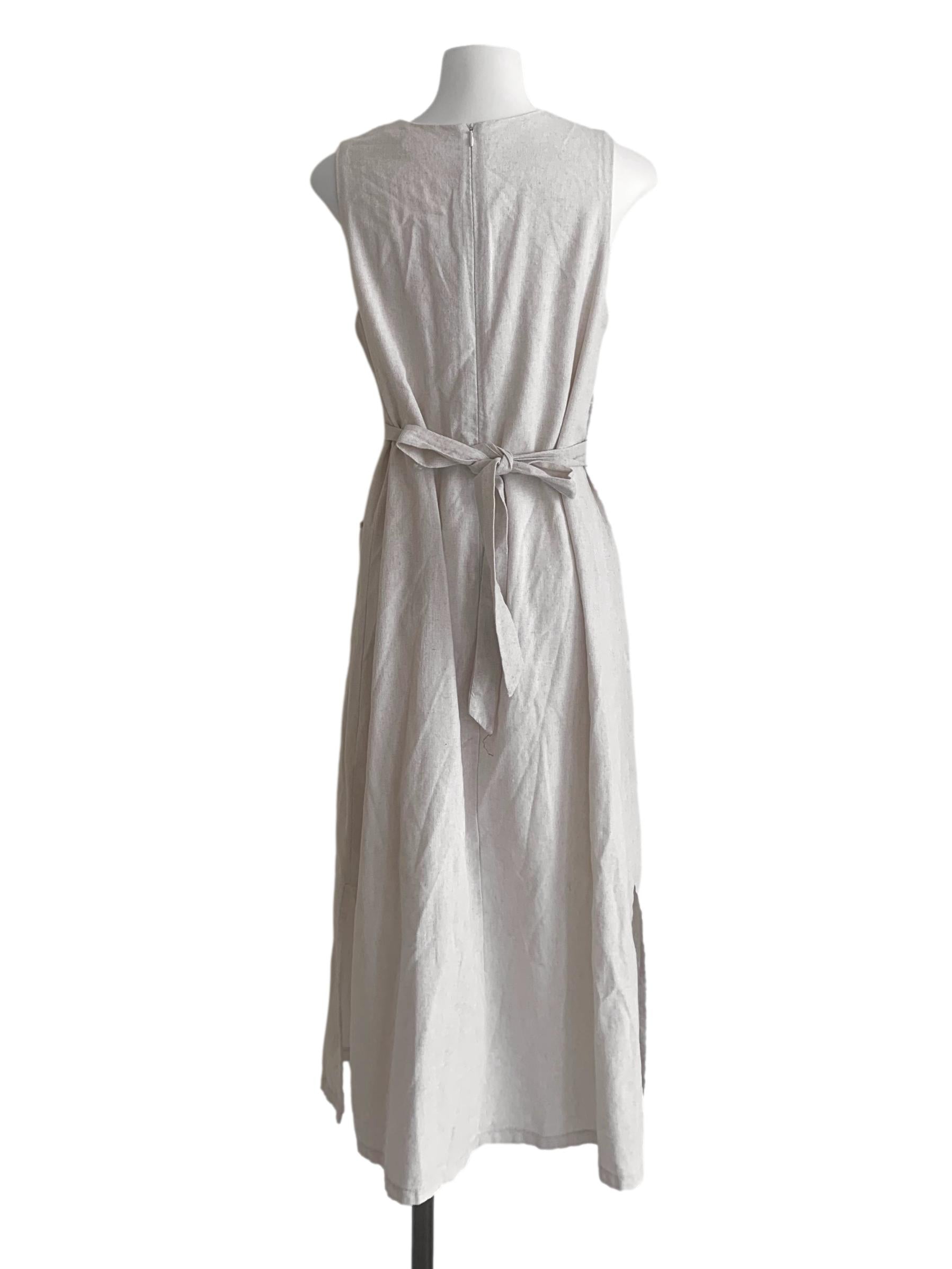 Rice White V Neck Dress
