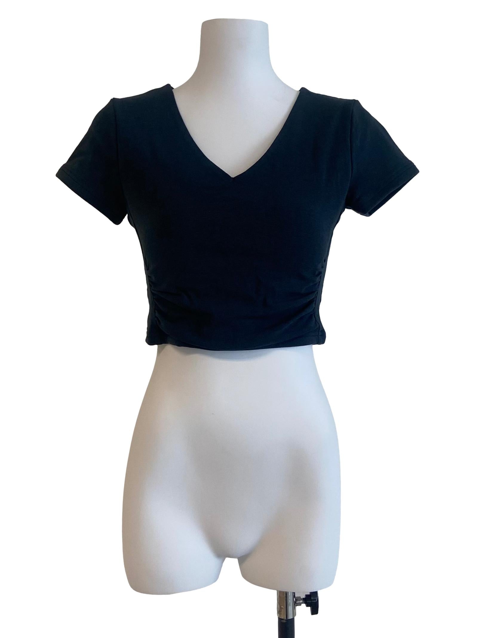 Peacock Blue V-Neck Crop Top