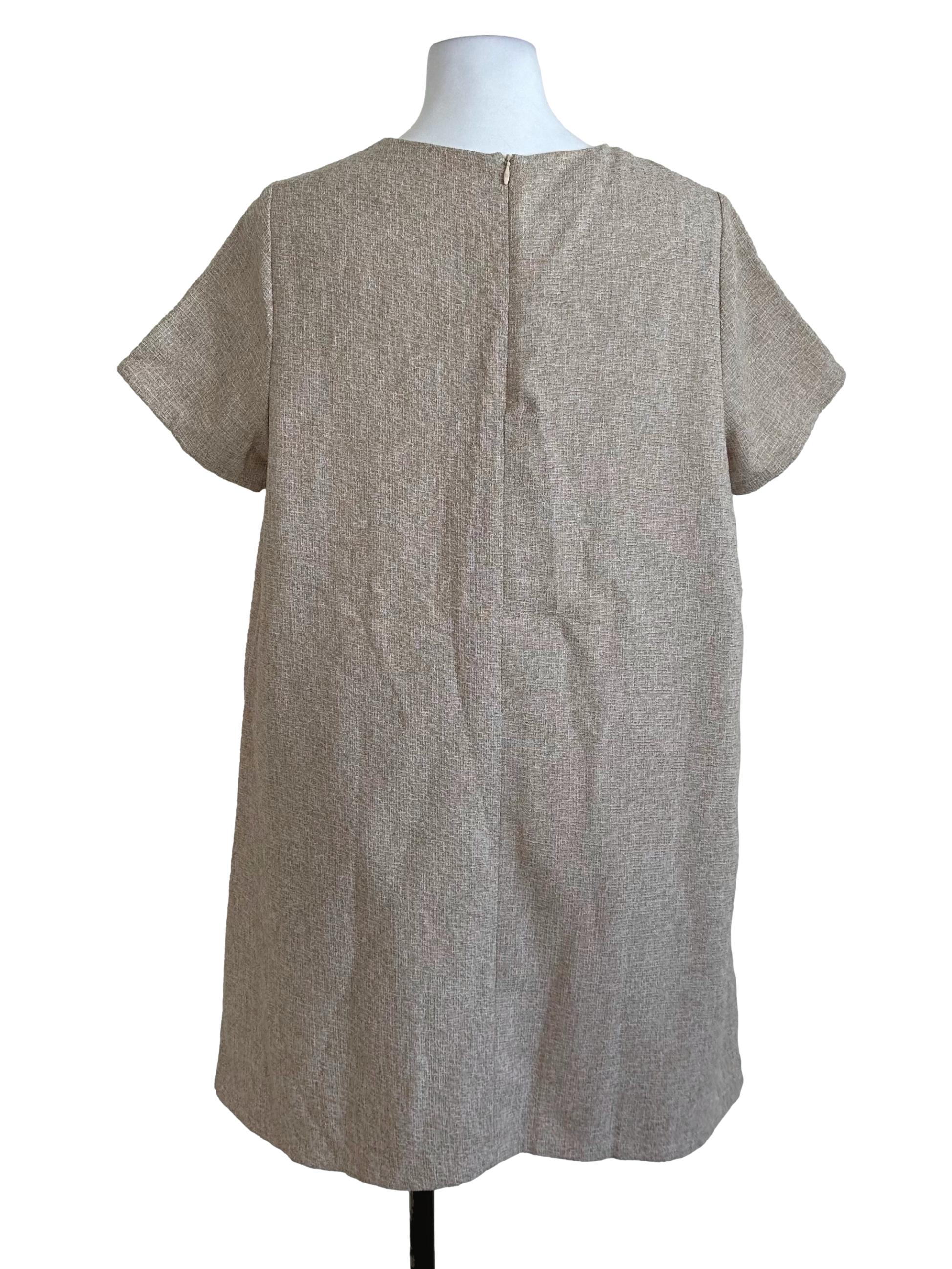 Sand Brown Plain Dress
