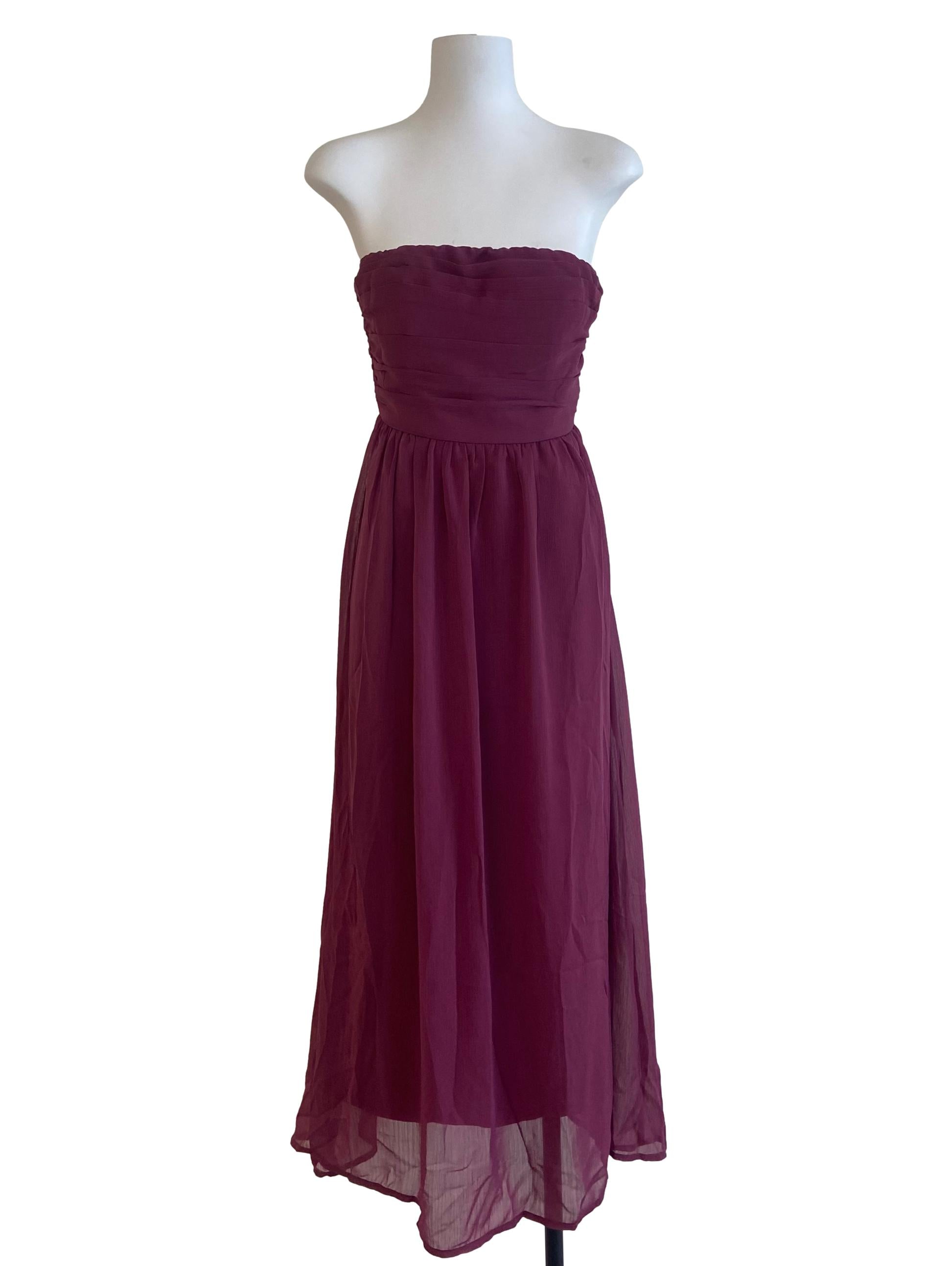 Magenta Purple Strapless Dress