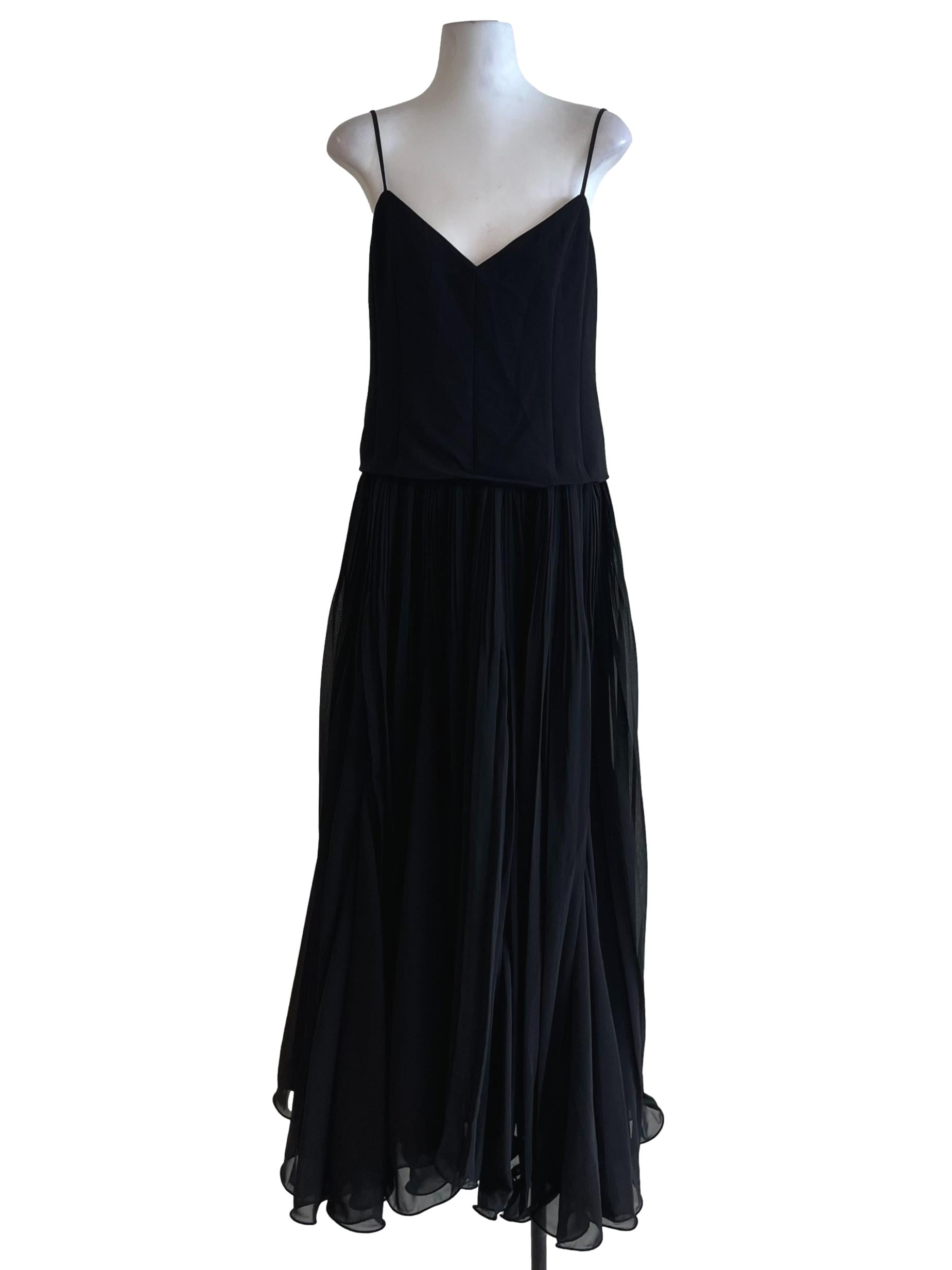 Black Spaghetti Strap A-Line Dress