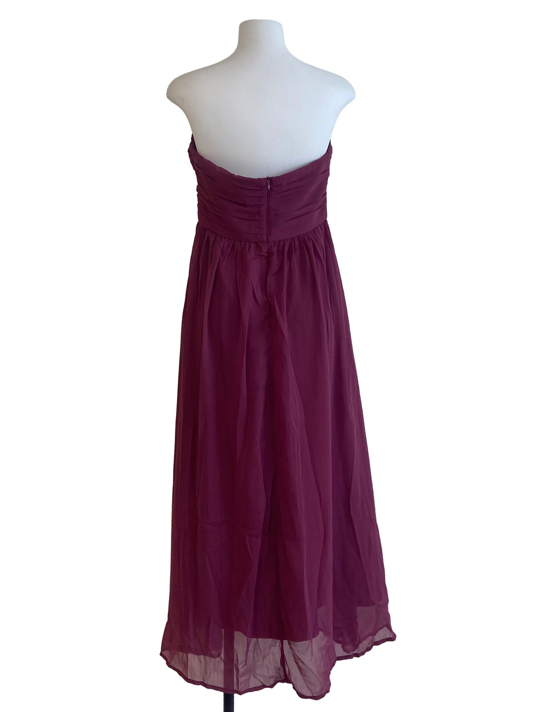 Magenta Purple Strapless Dress
