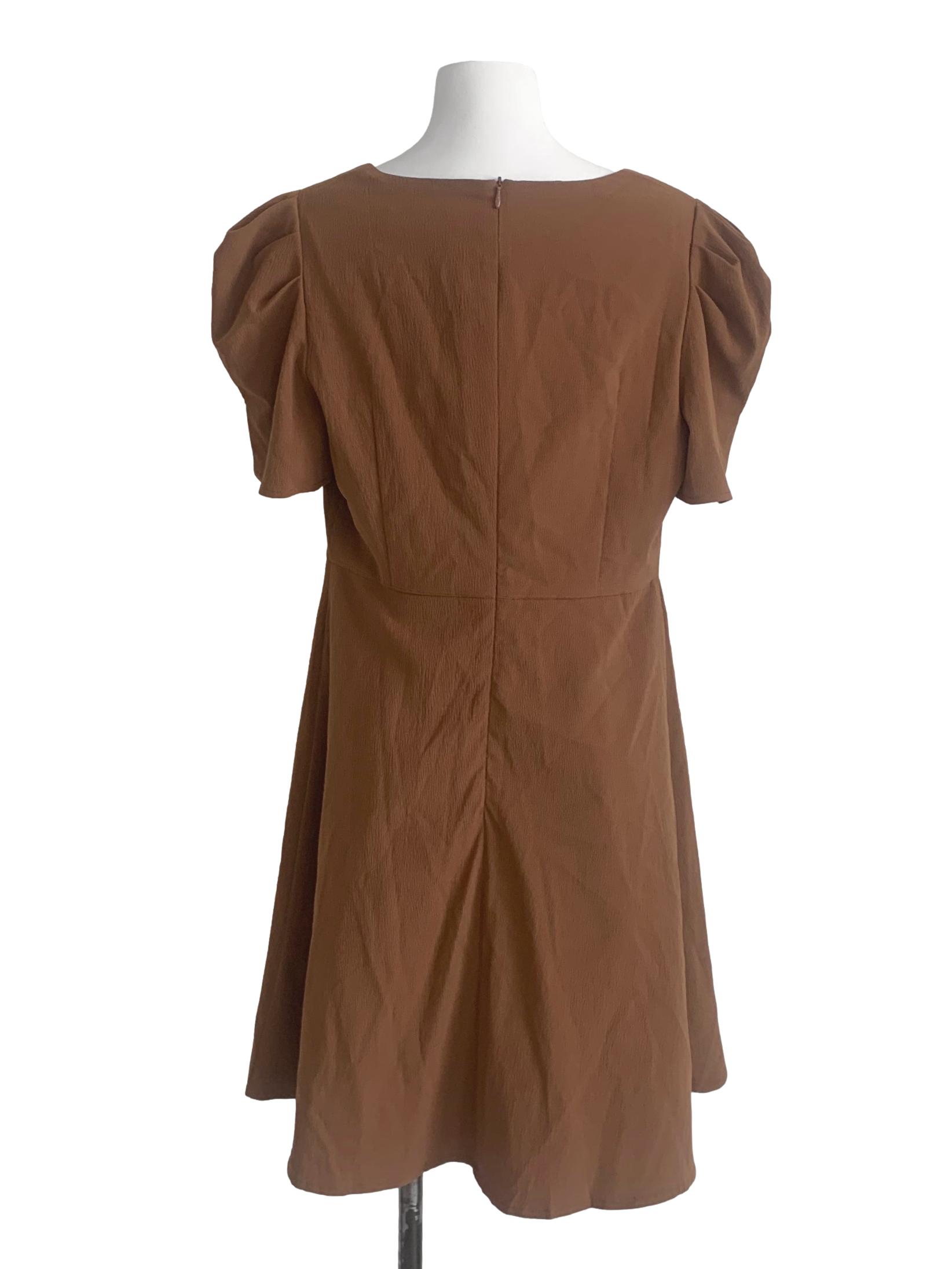 Tortilla Brown Square Neck Dress