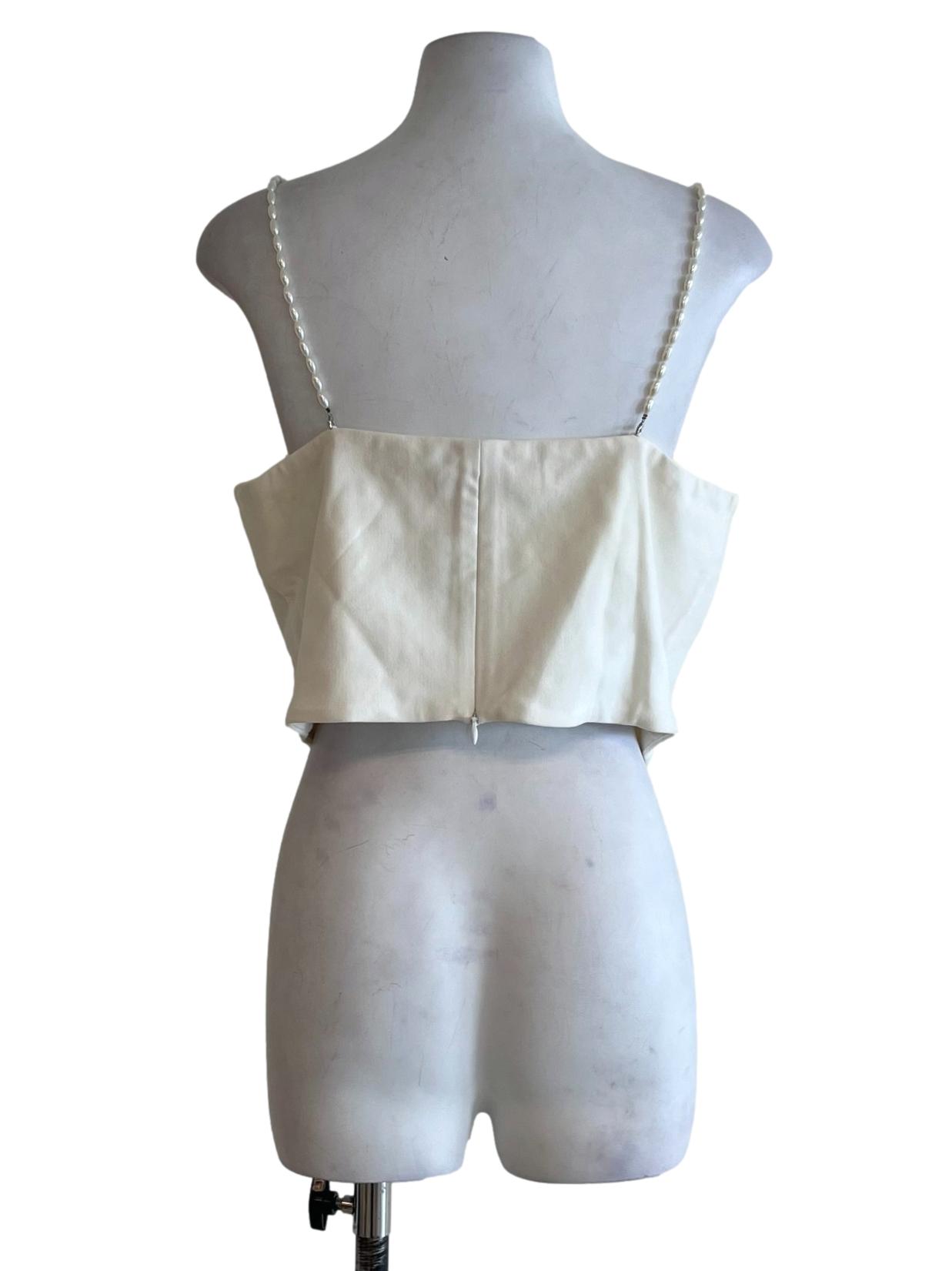 White Cropped Sleeveless Top