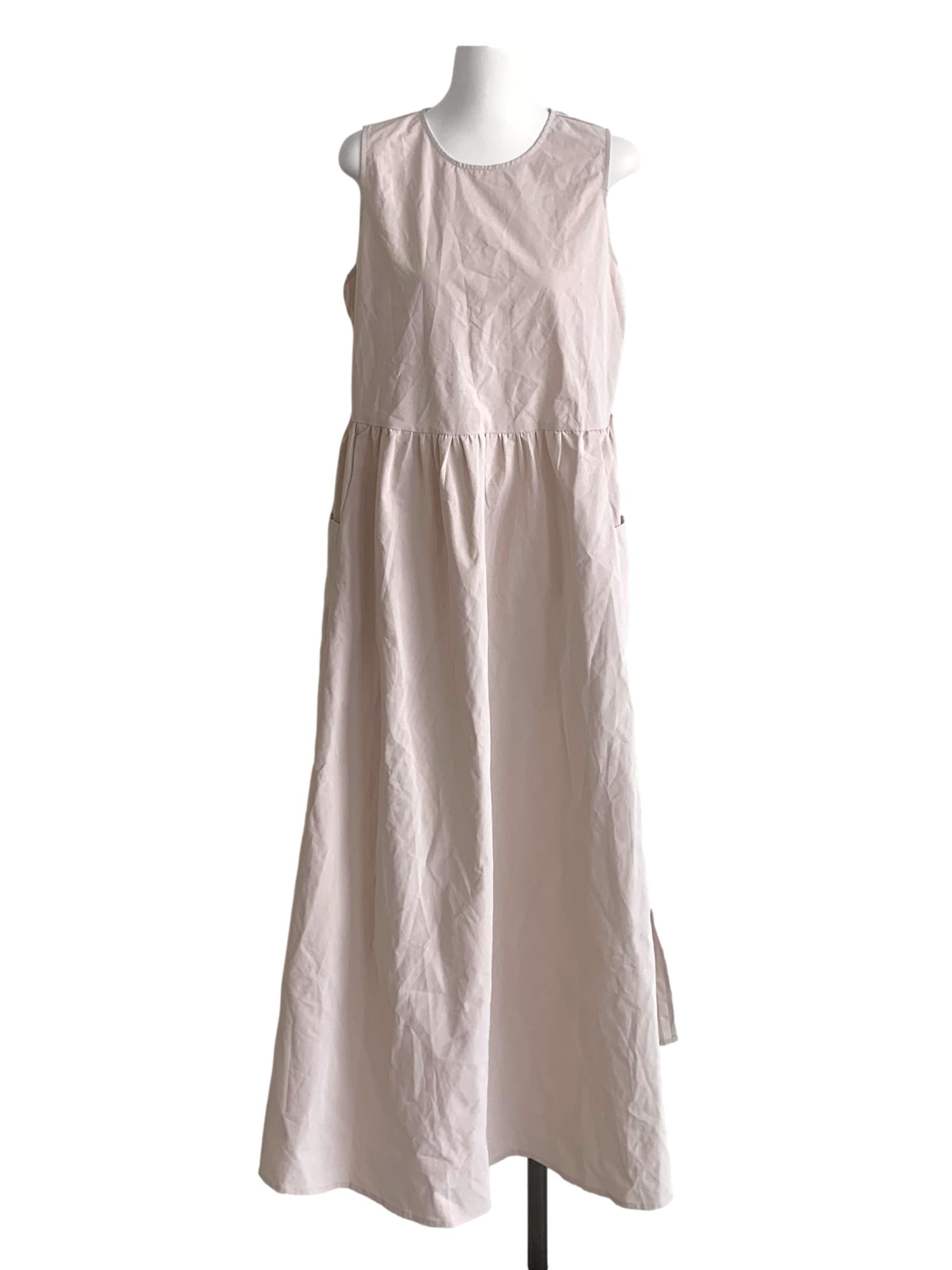 Eggnog Beige Round Neck Dress