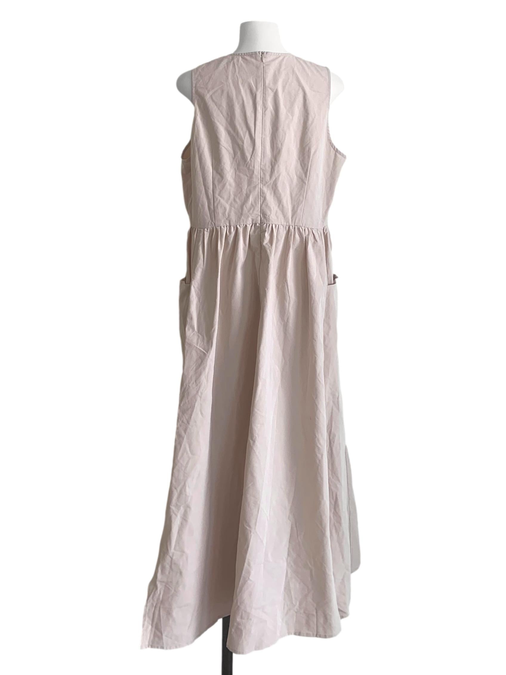 Eggnog Beige Round Neck Dress