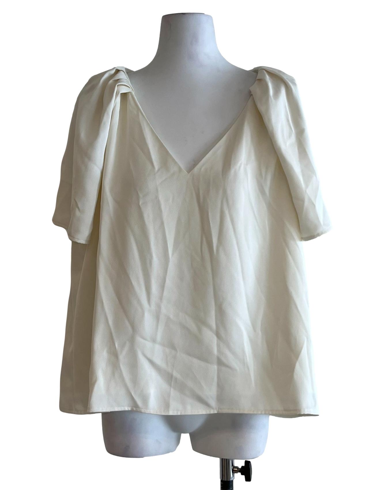 Off White Cape Sleeve Blouse