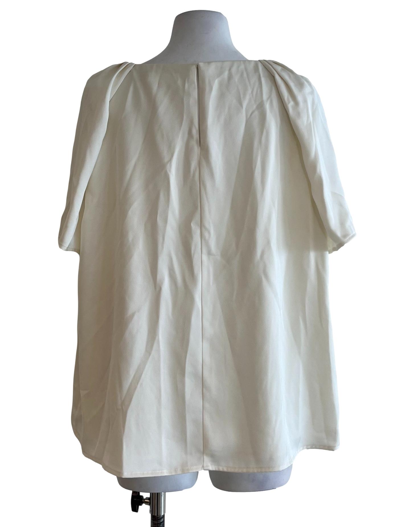 Off White Cape Sleeve Blouse