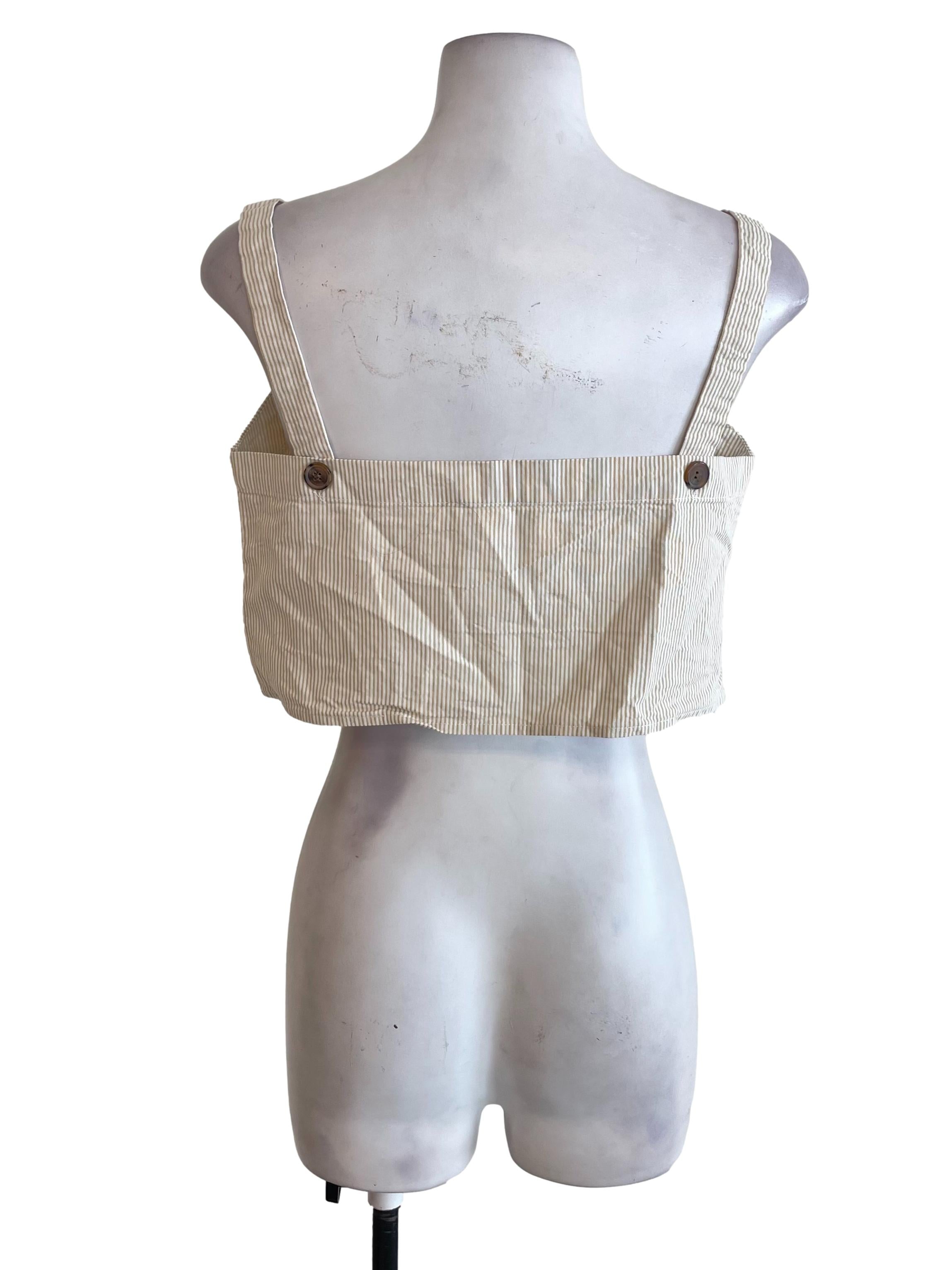 Beige Striped Tube Top TEM
