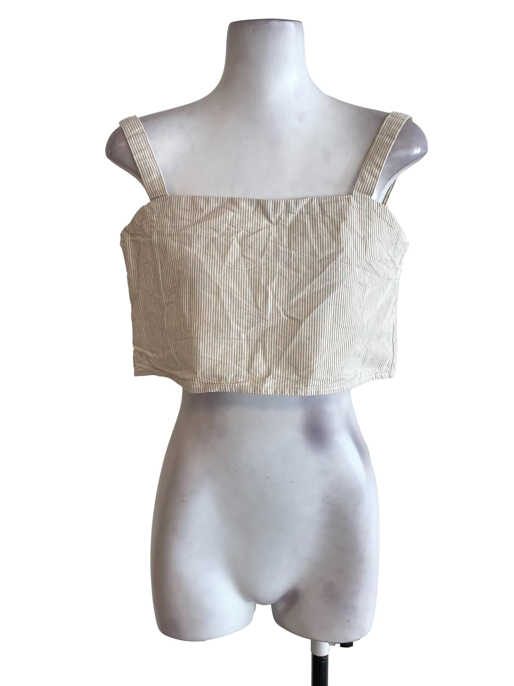 Beige Striped Tube Top TEM