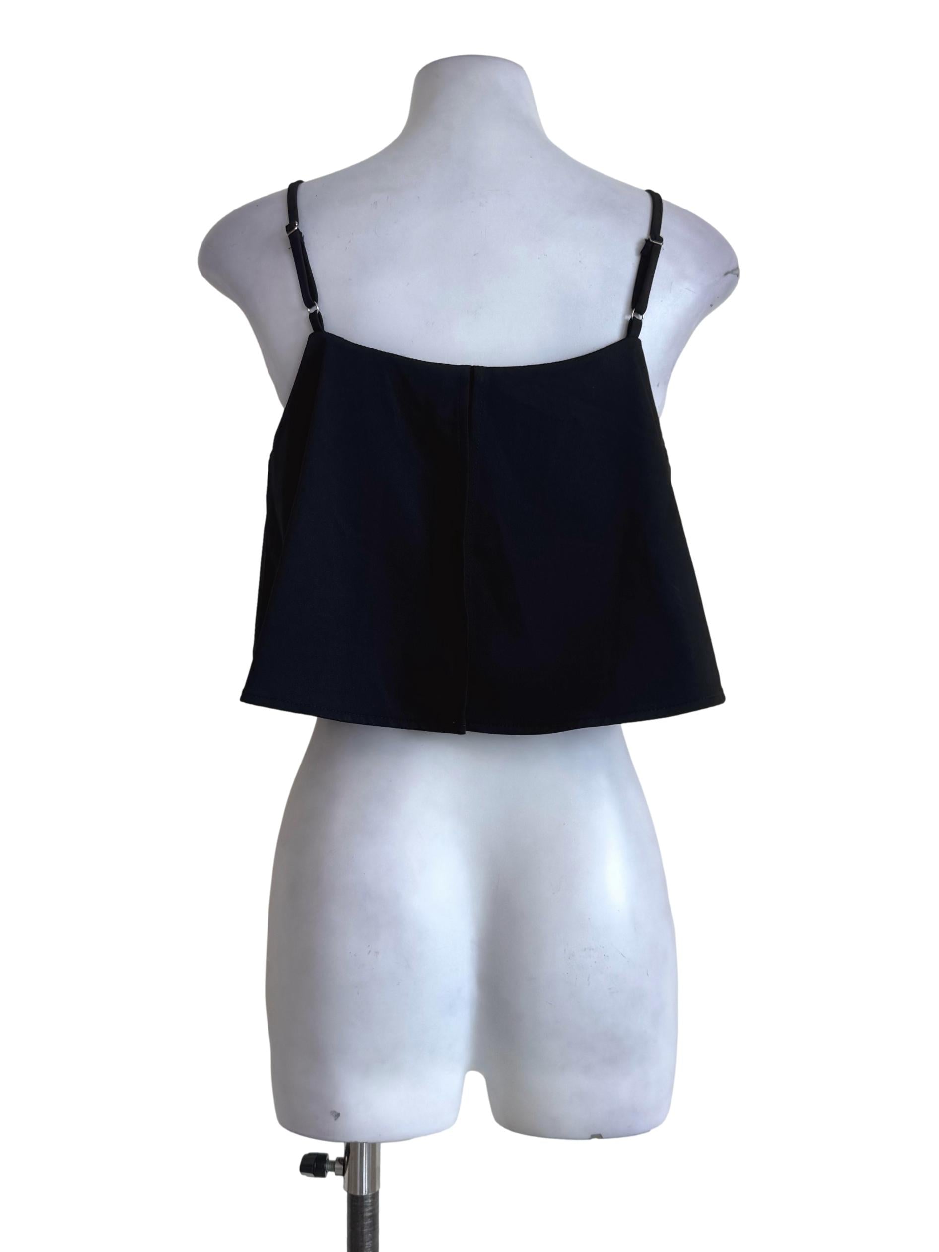 Carbon Black Flare Sleeveless Crop Top