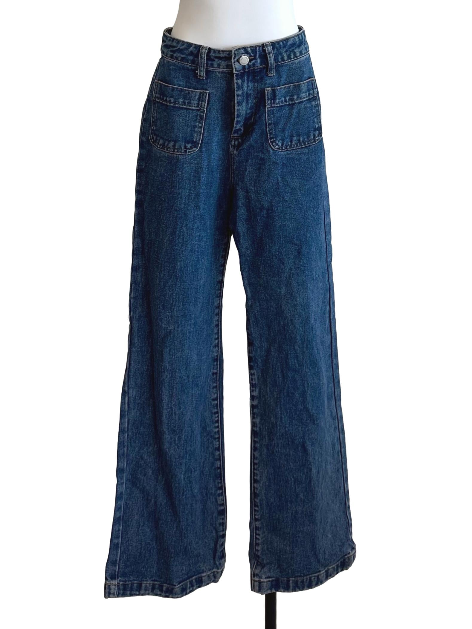 Indigo Blue Denim Straight Jeans YHF