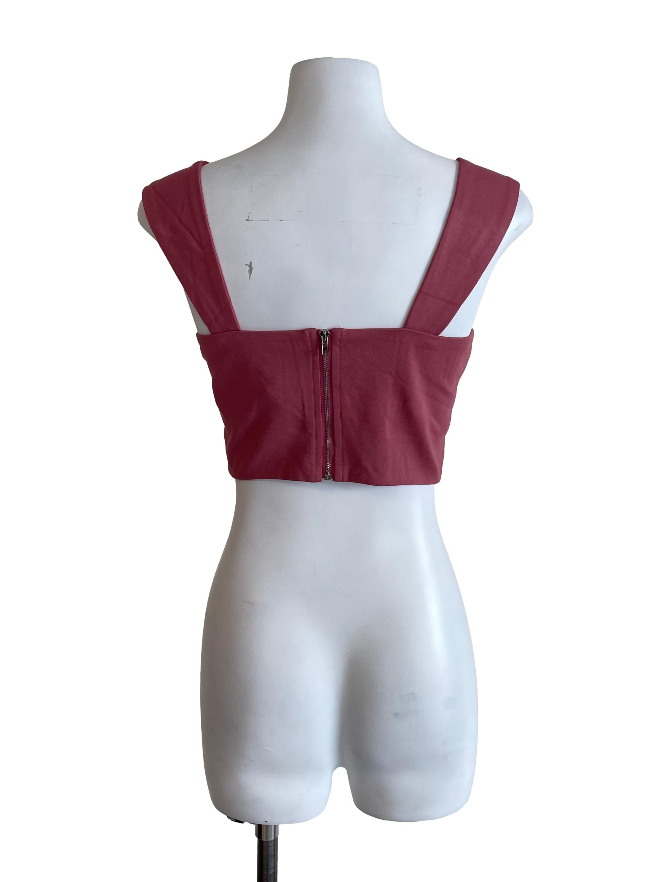 Raspberry Pink Bustier Crop Top