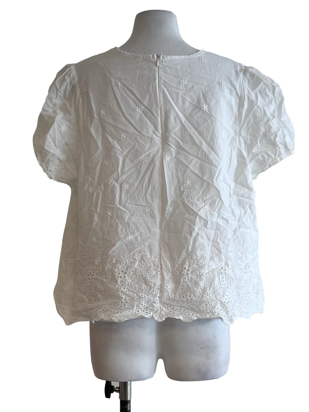 White V-Neckline Blouse