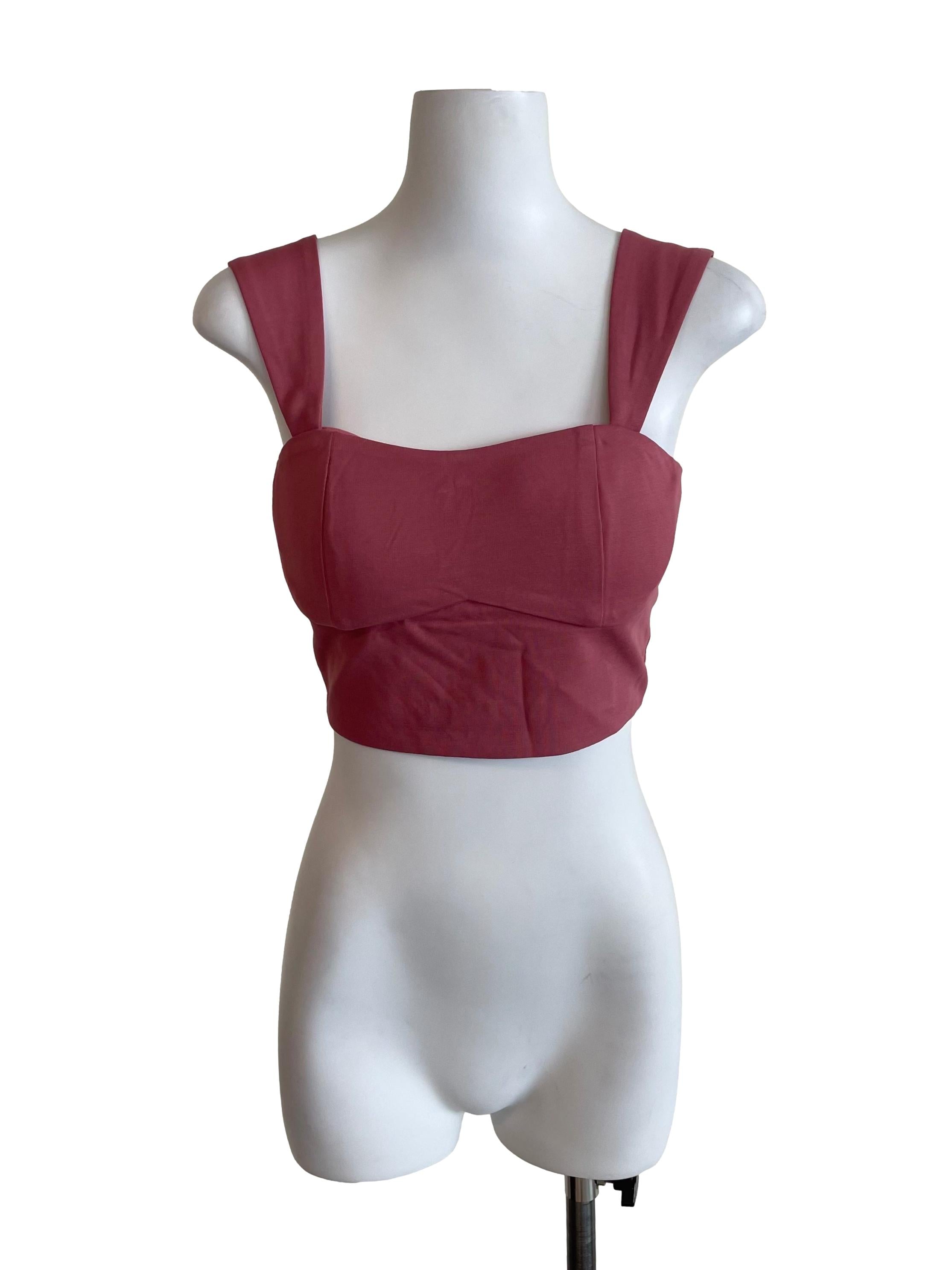 Raspberry Pink Bustier Crop Top