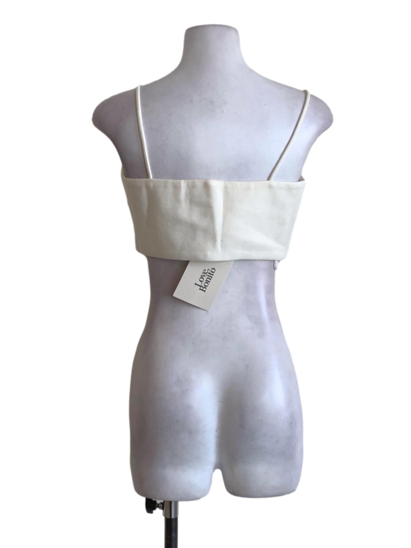 White Spaghetti Strap Cropped Sleeveless Top LB