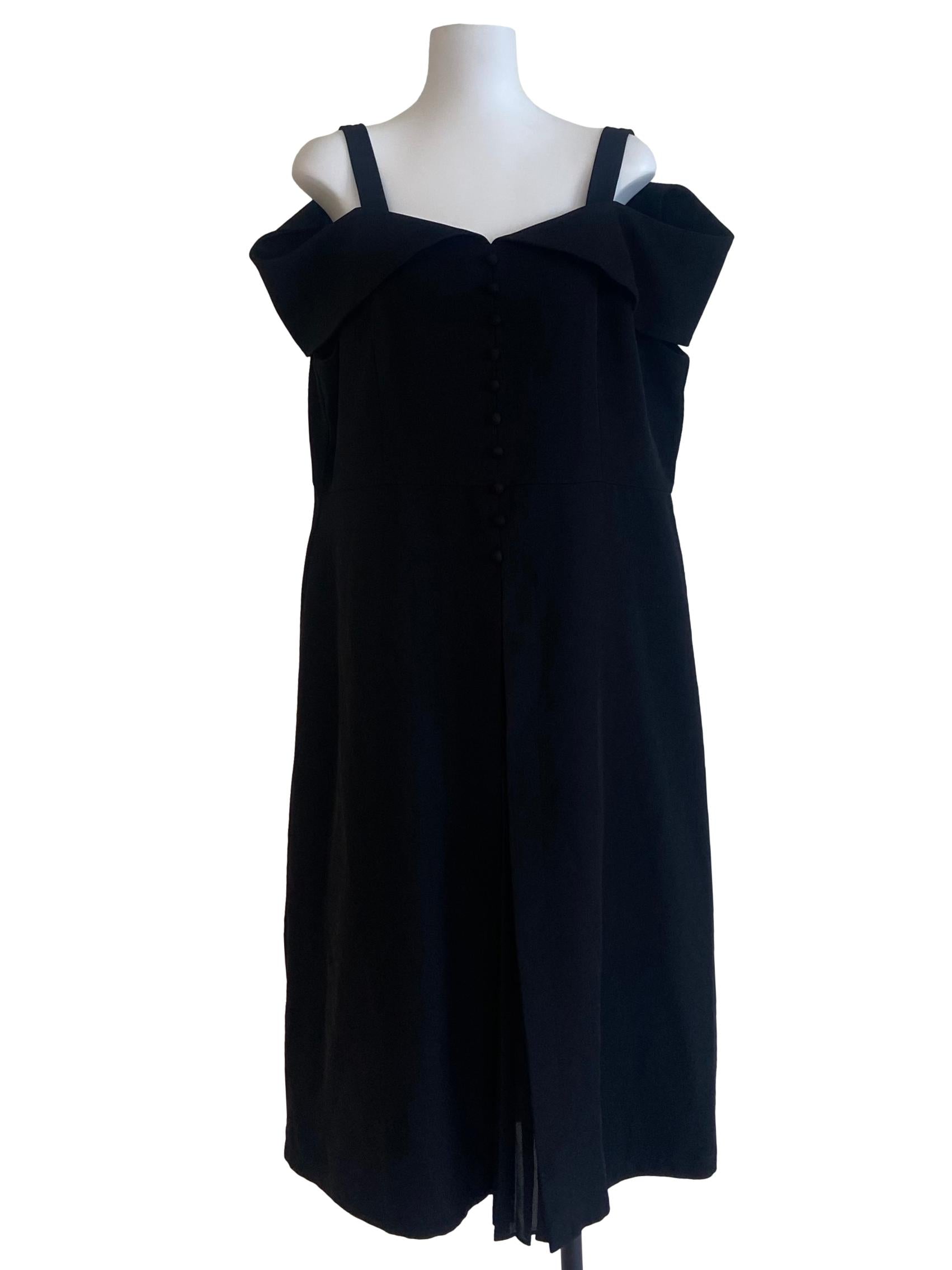Black Accordion Apron Dress
