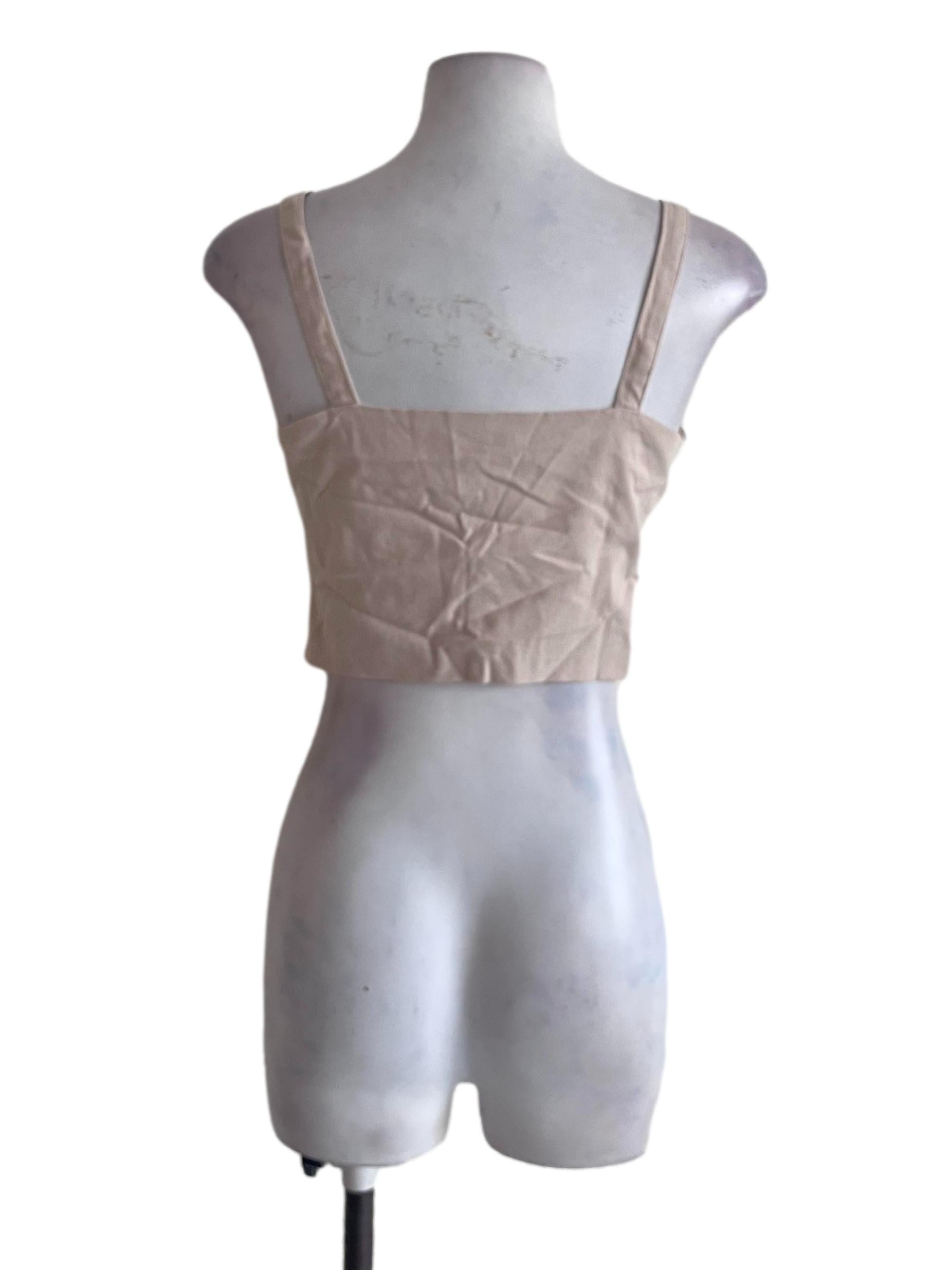 Linen Beige Sleeveless Top