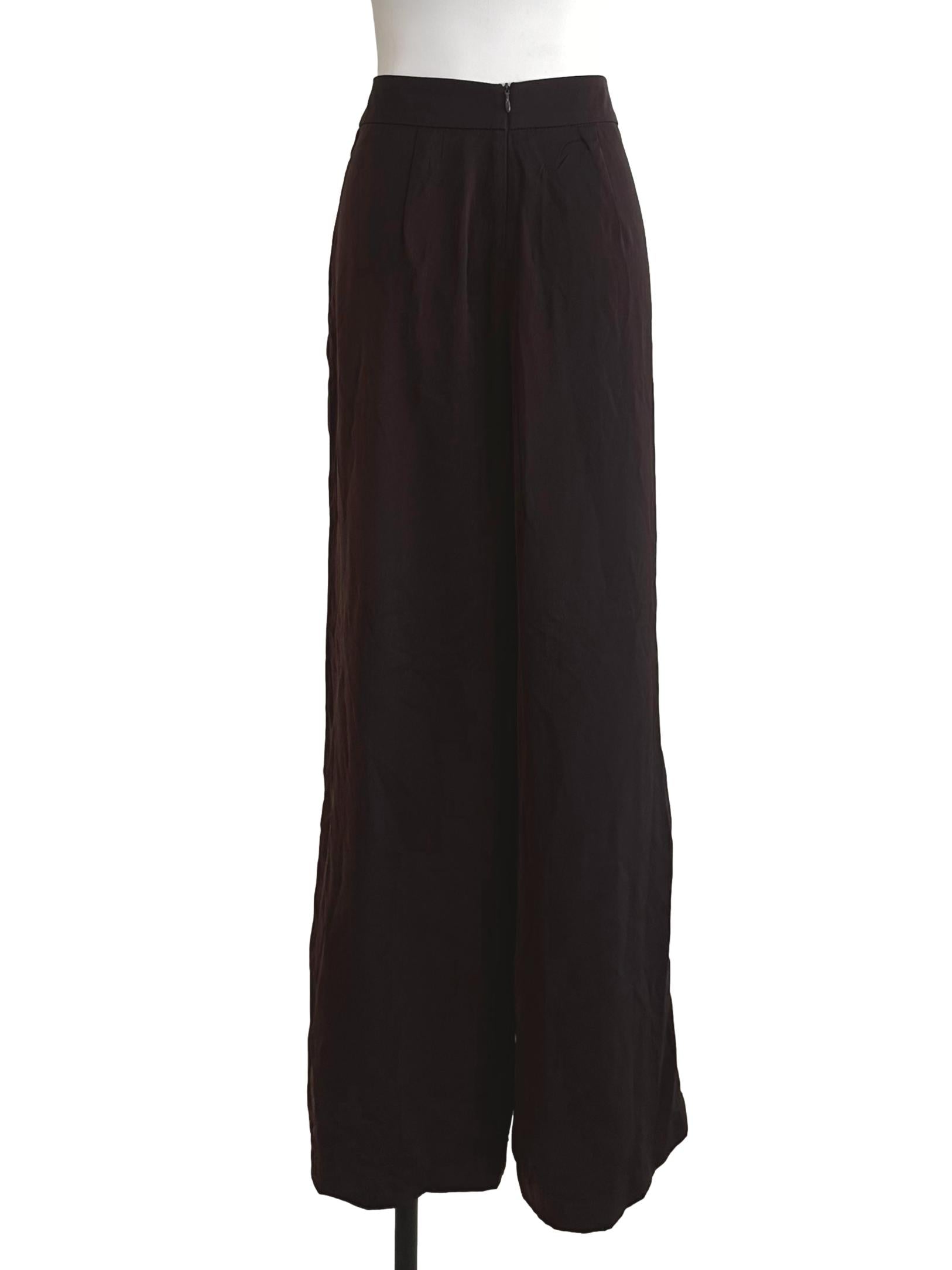 Dark Brown High Waist Flare Pants YHF