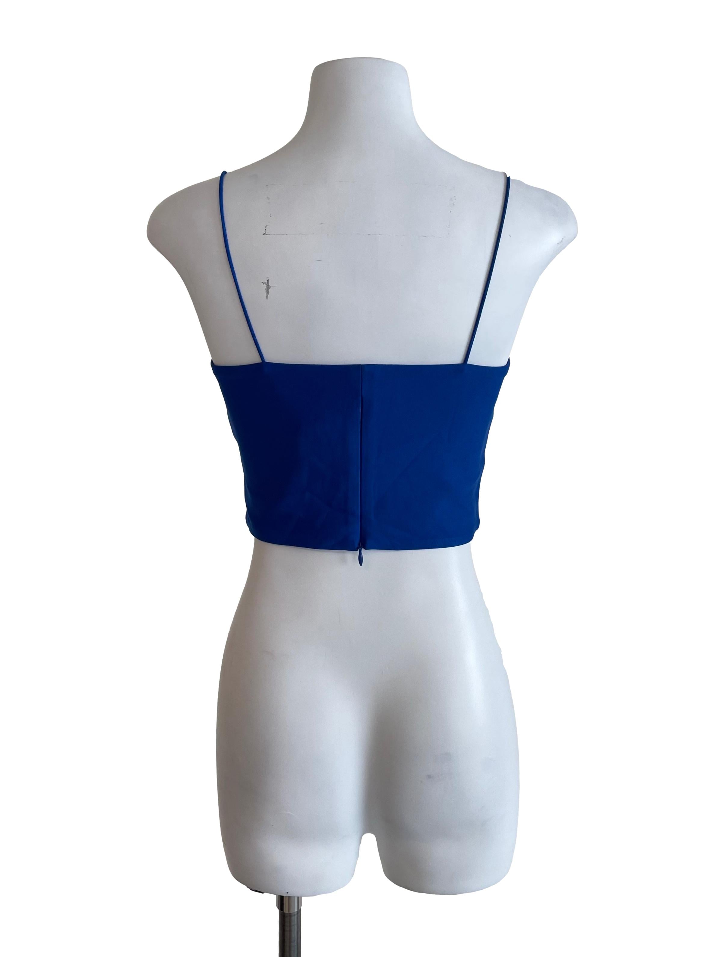 Royal Blue Spaghetti Strap Crop Top