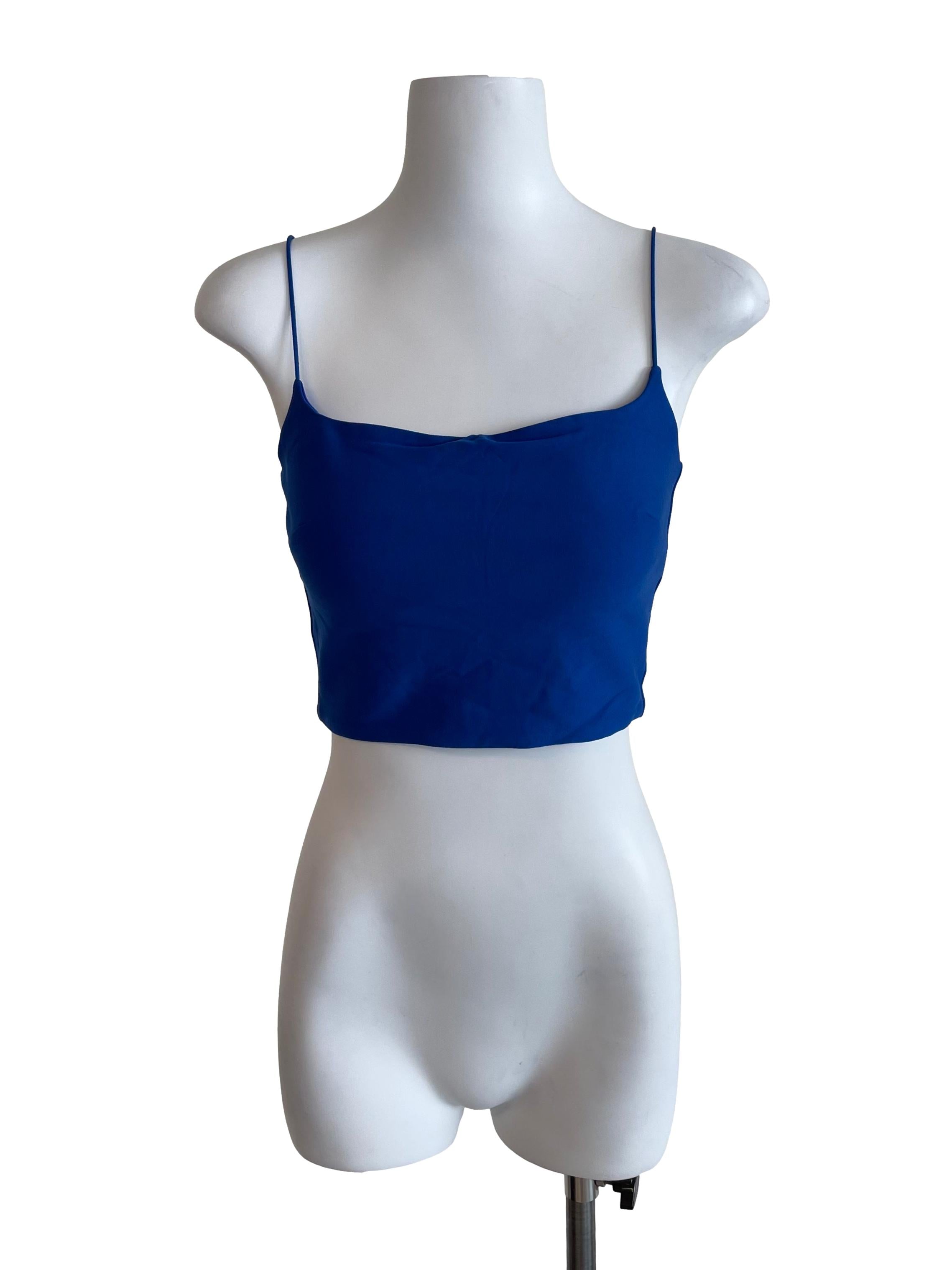 Royal Blue Spaghetti Strap Crop Top