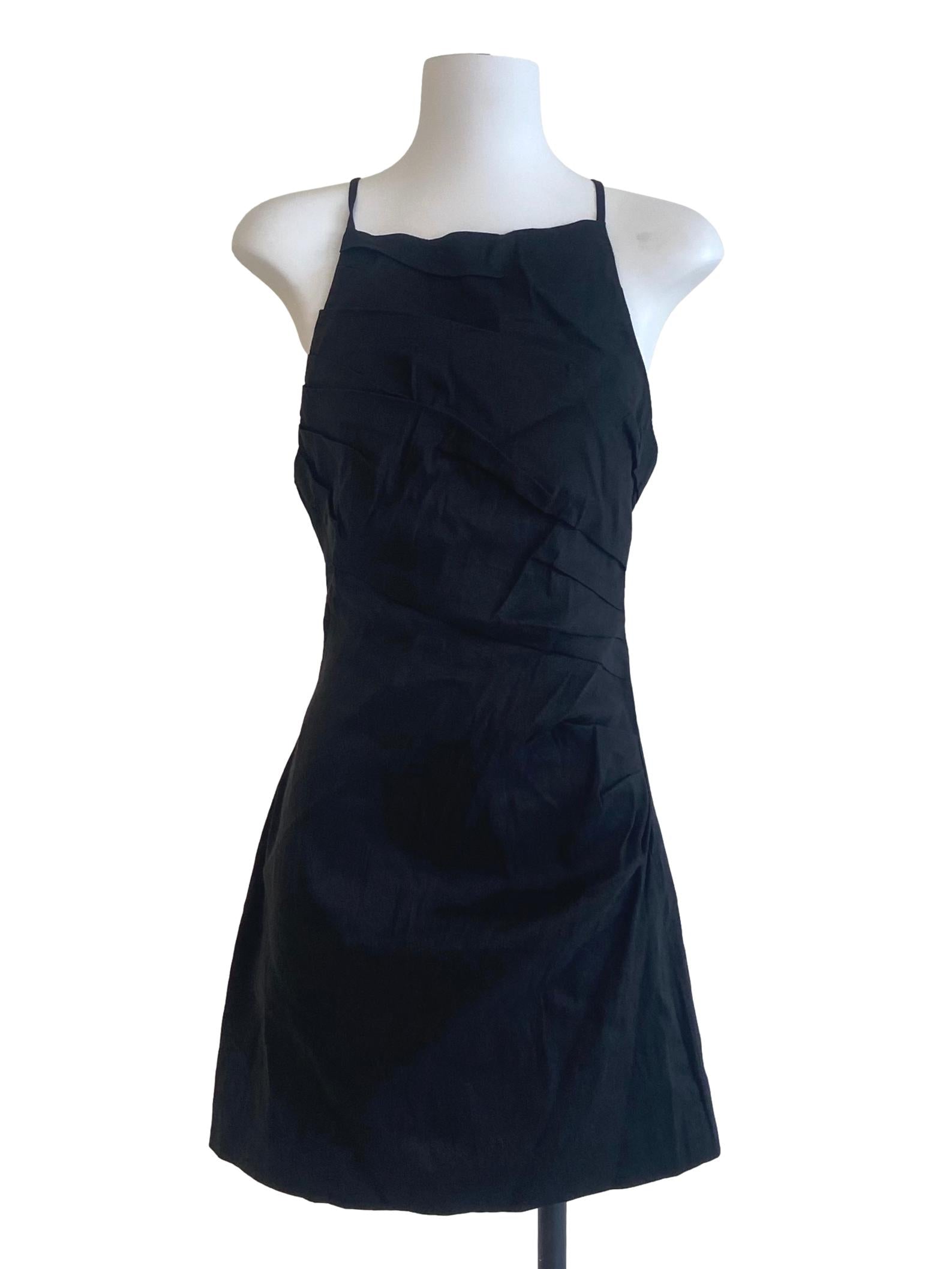 Black Spaghetti Strap Bodycon Mini Dress