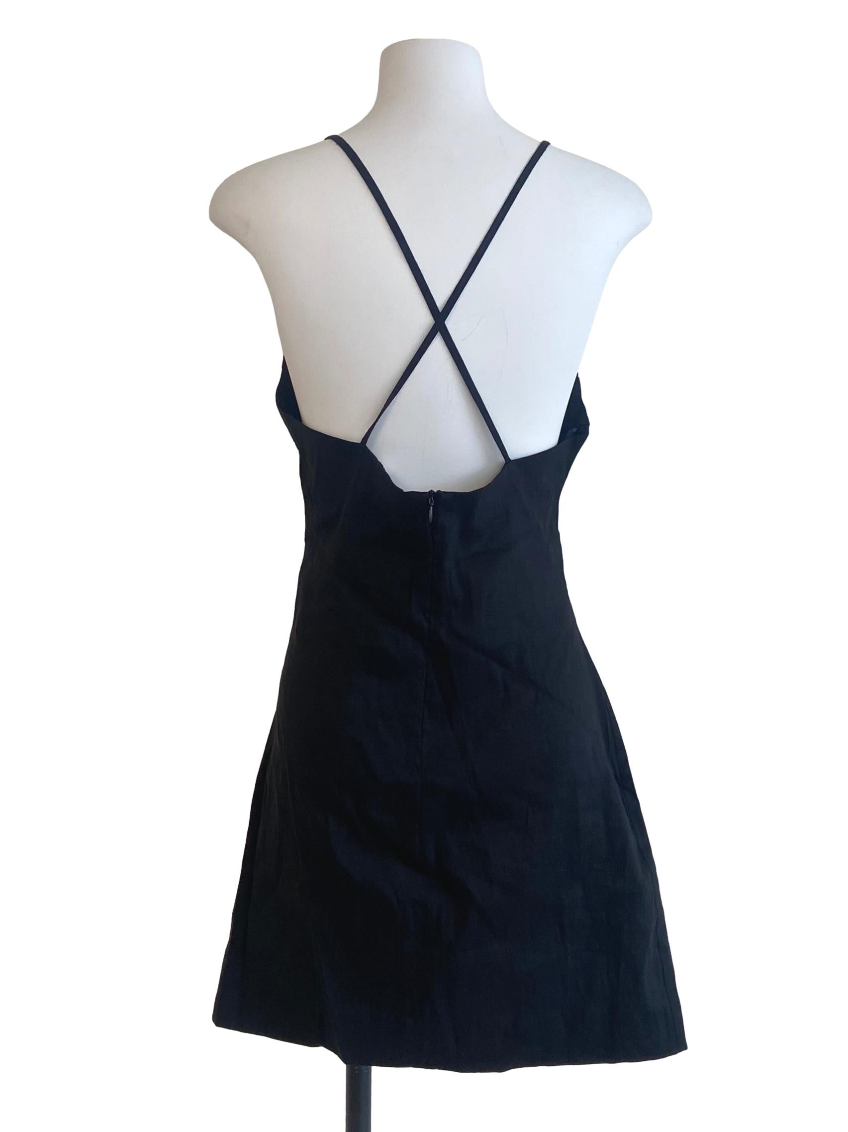 Black Spaghetti Strap Bodycon Mini Dress