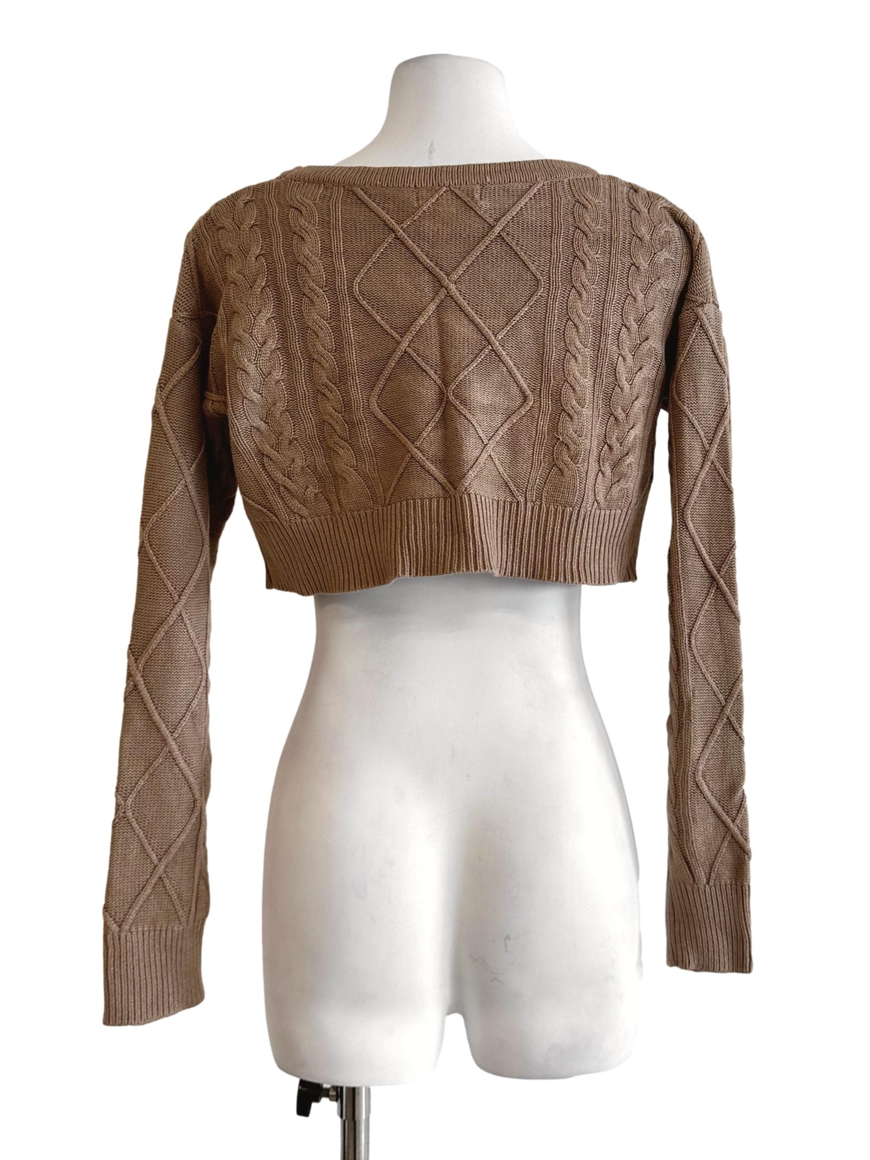 Peanut Brown Knit Cardigan