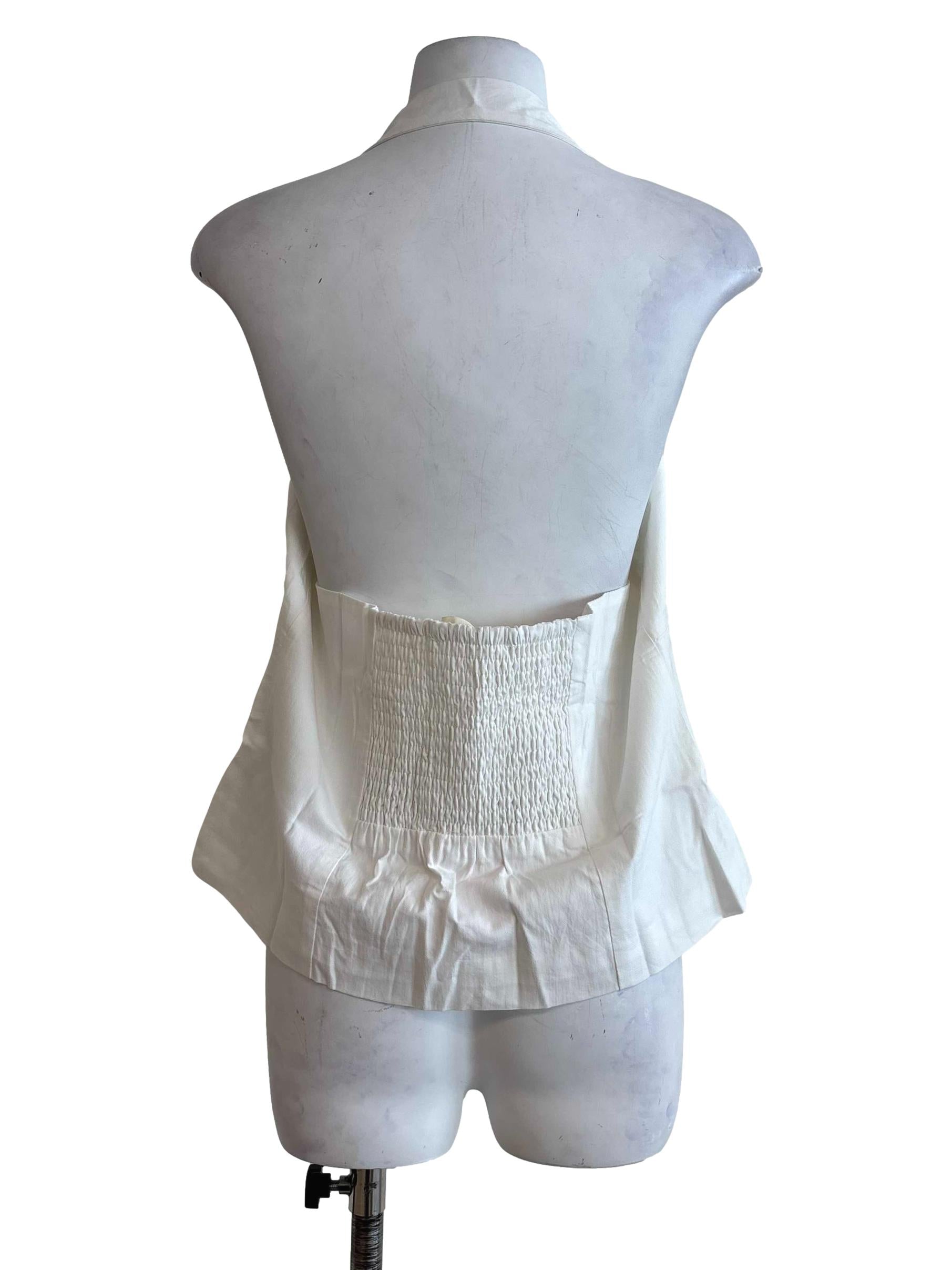 White Jaime Hook Front Halter Top