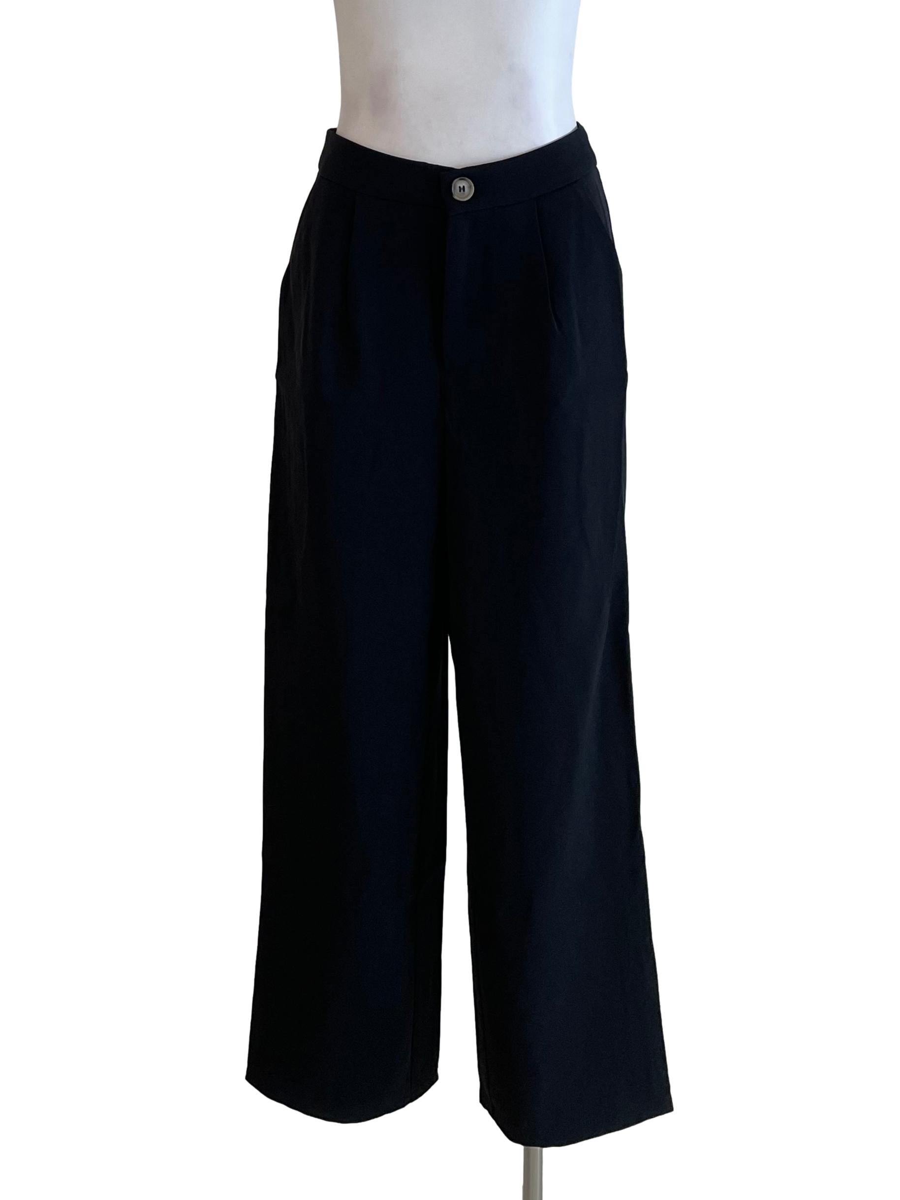 Black Pleated Formal Pants