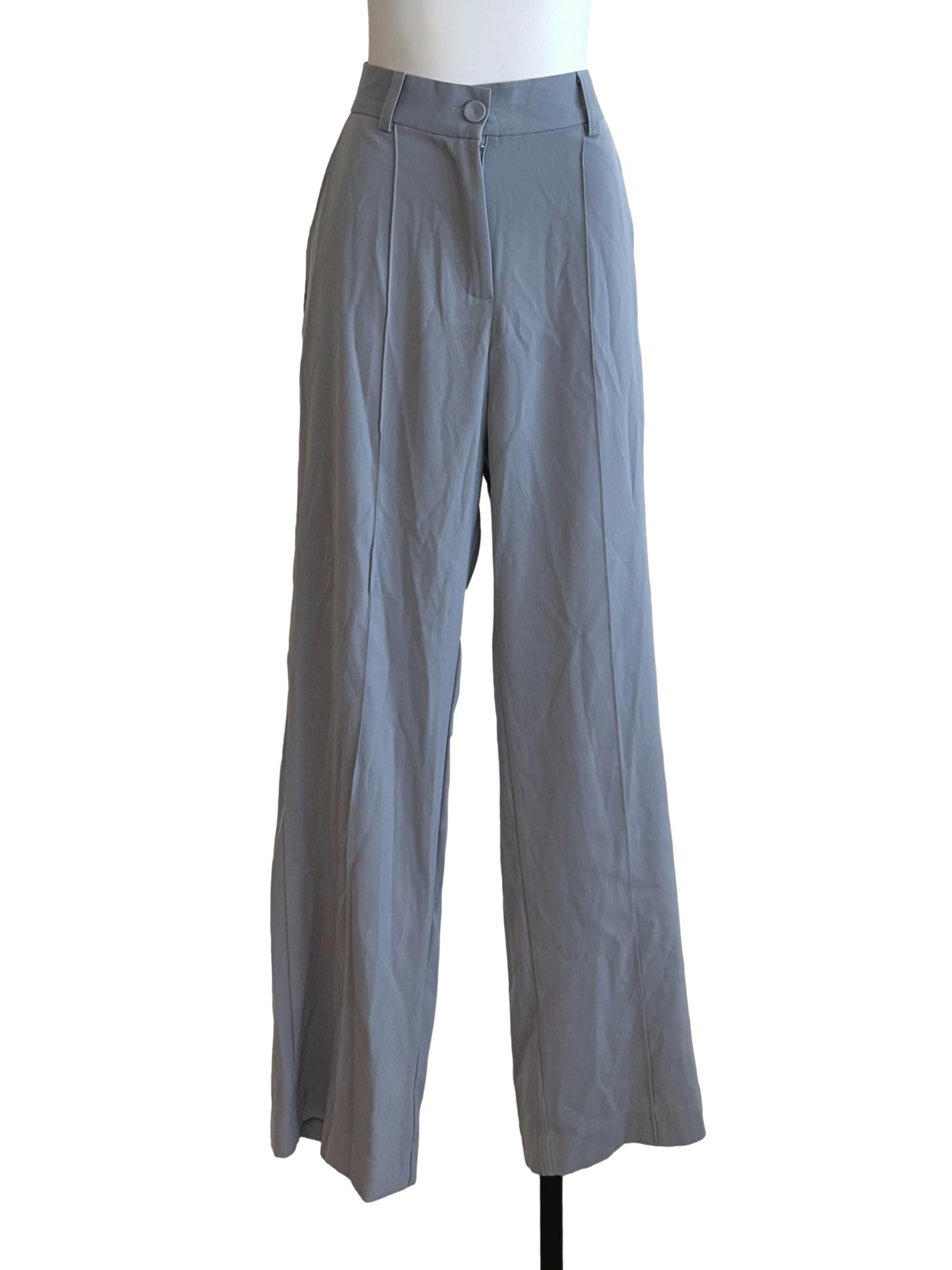 Dusty Blue Formal High Waist Pants TEM