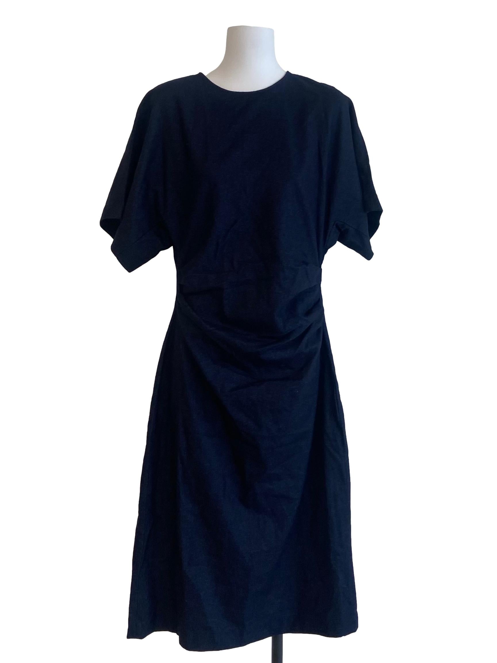 Denim Blue Batwing Sleeve Slit Bodycon Dress