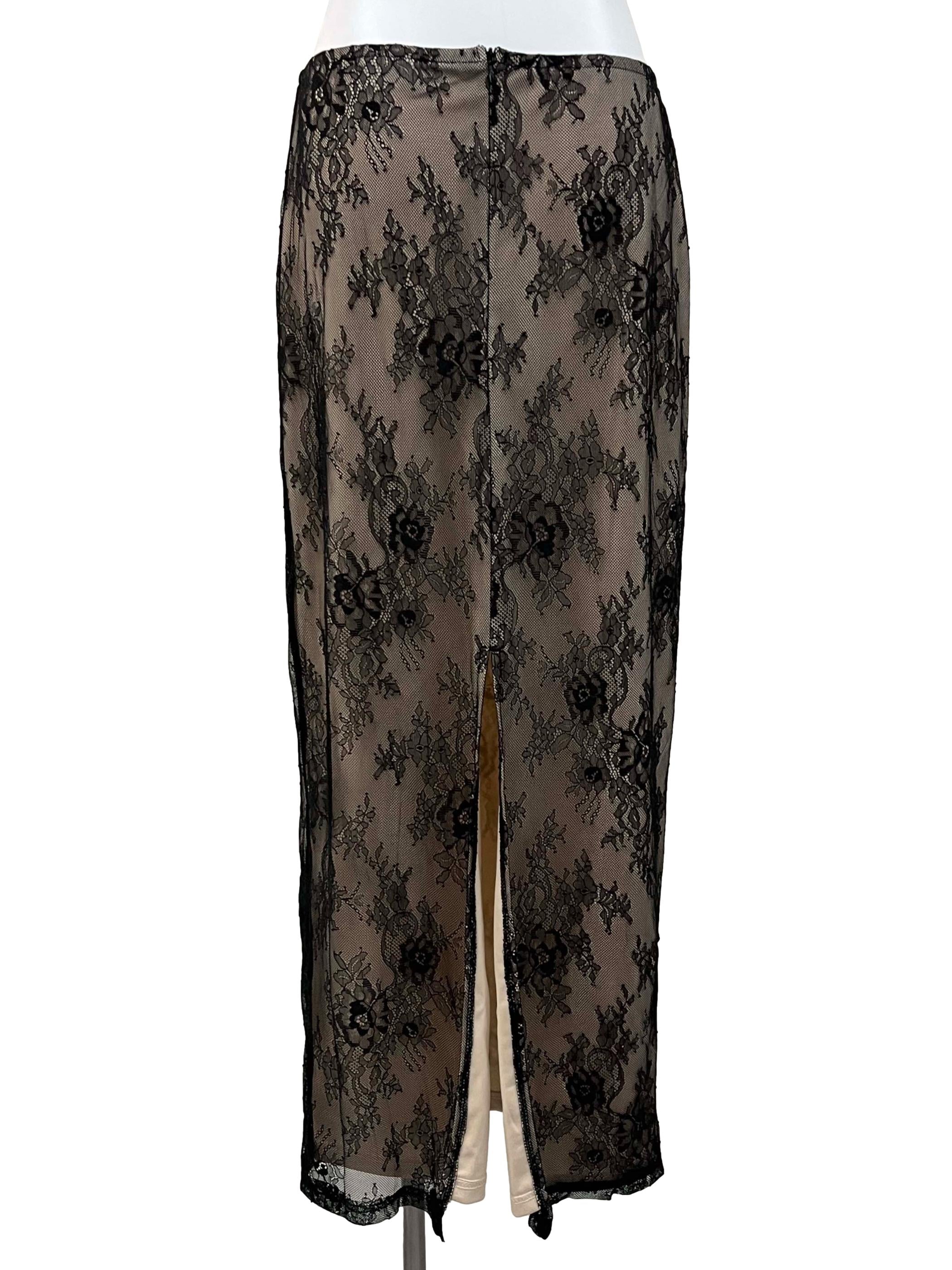 Black Nude Lace Skirt