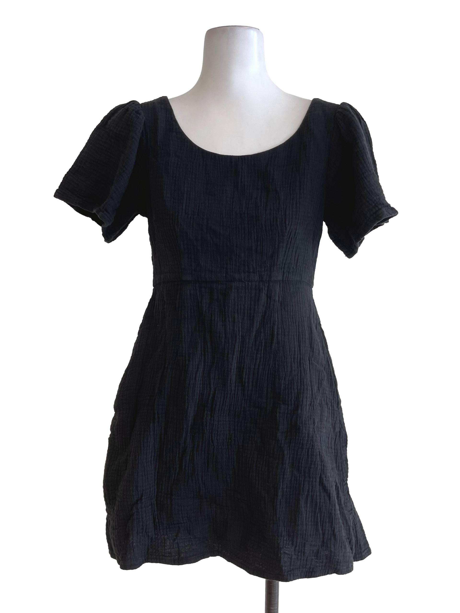 Black Textured Romper