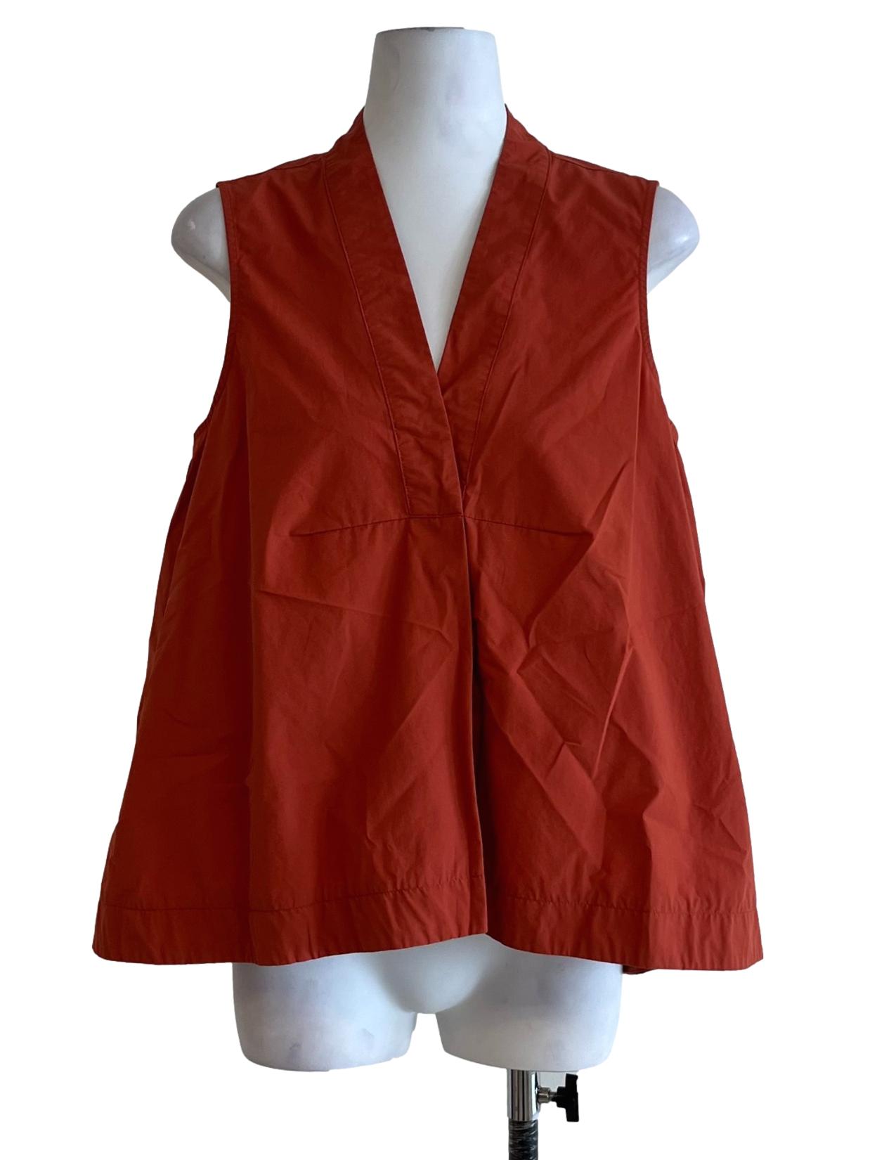Amber Orange Flare Sleeveless Top