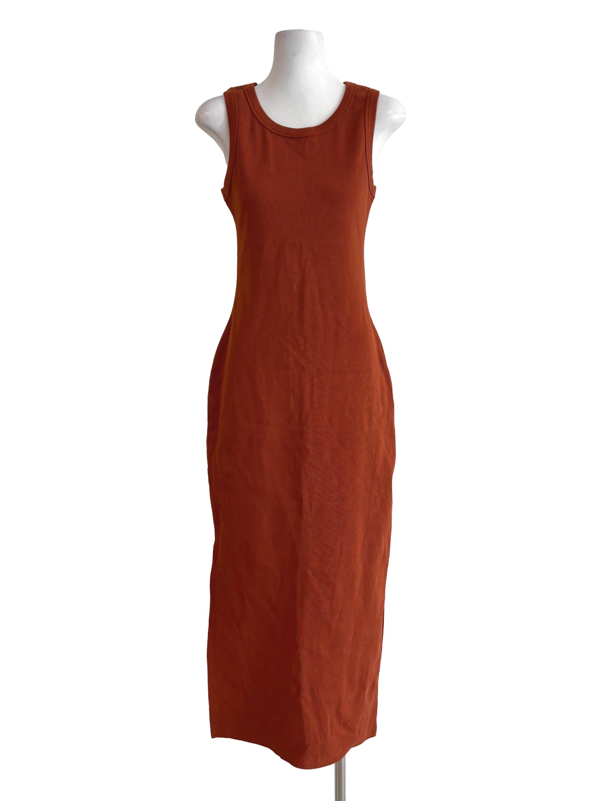Flame Orange Sleeveless Hourglass Dress