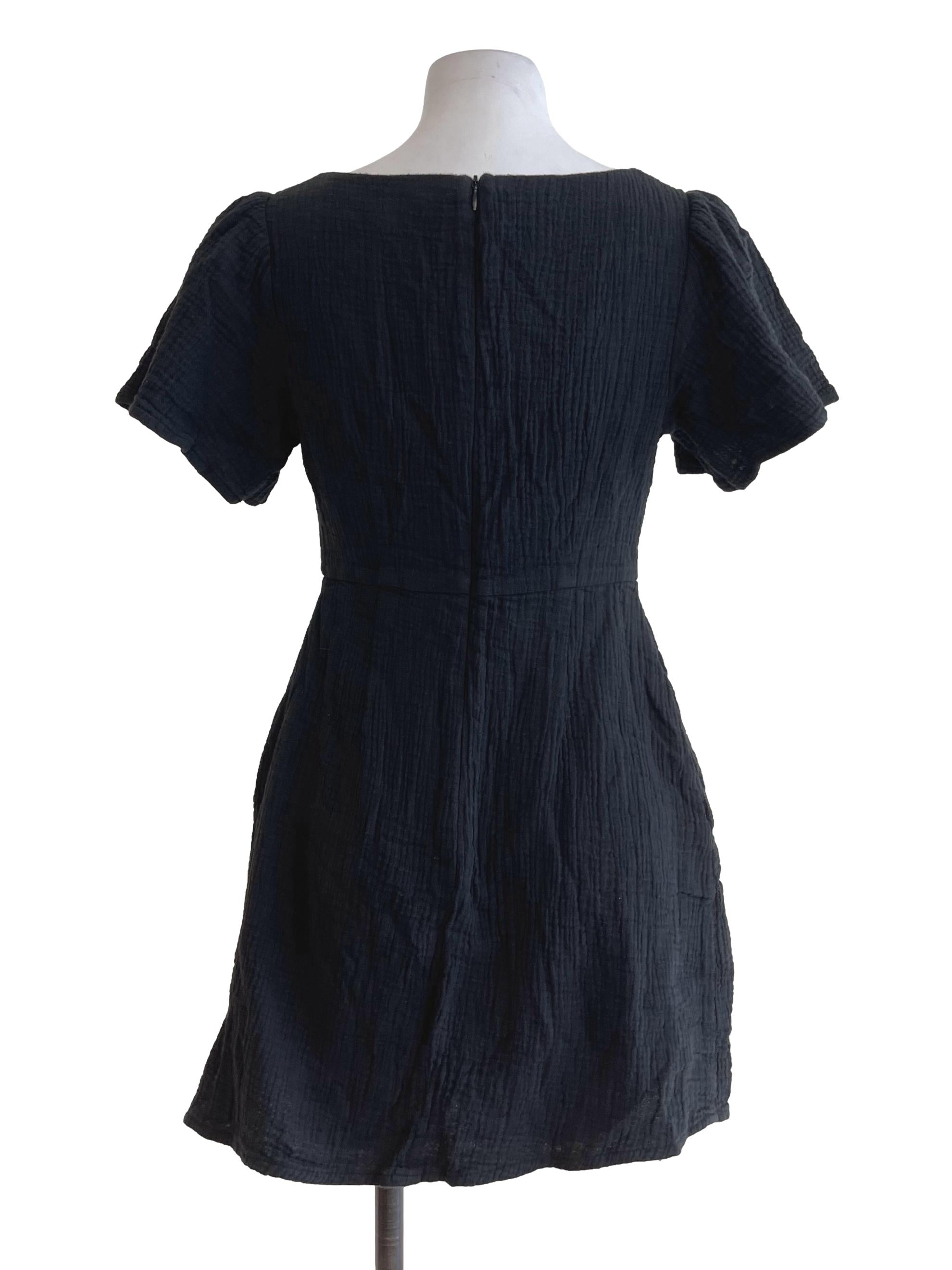 Black Textured Romper