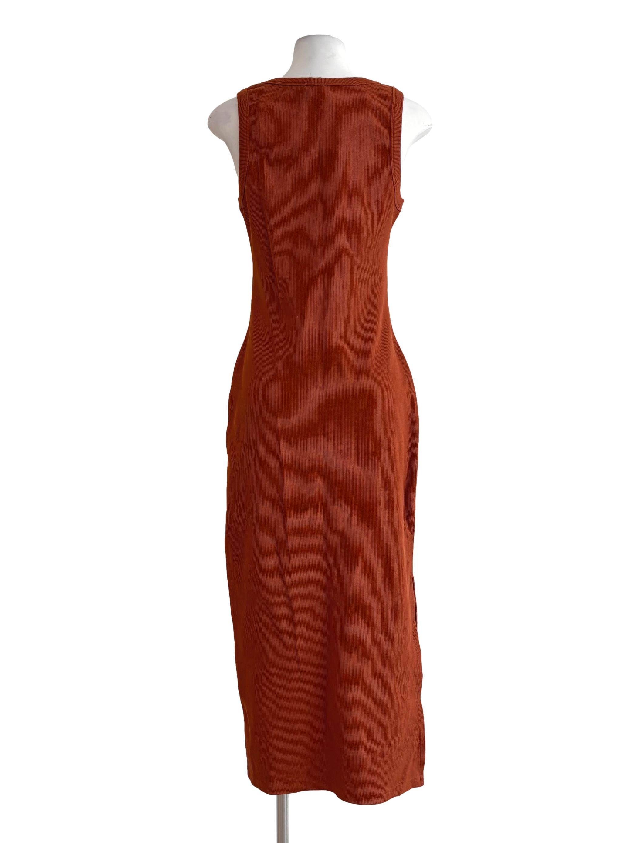 Flame Orange Sleeveless Hourglass Dress