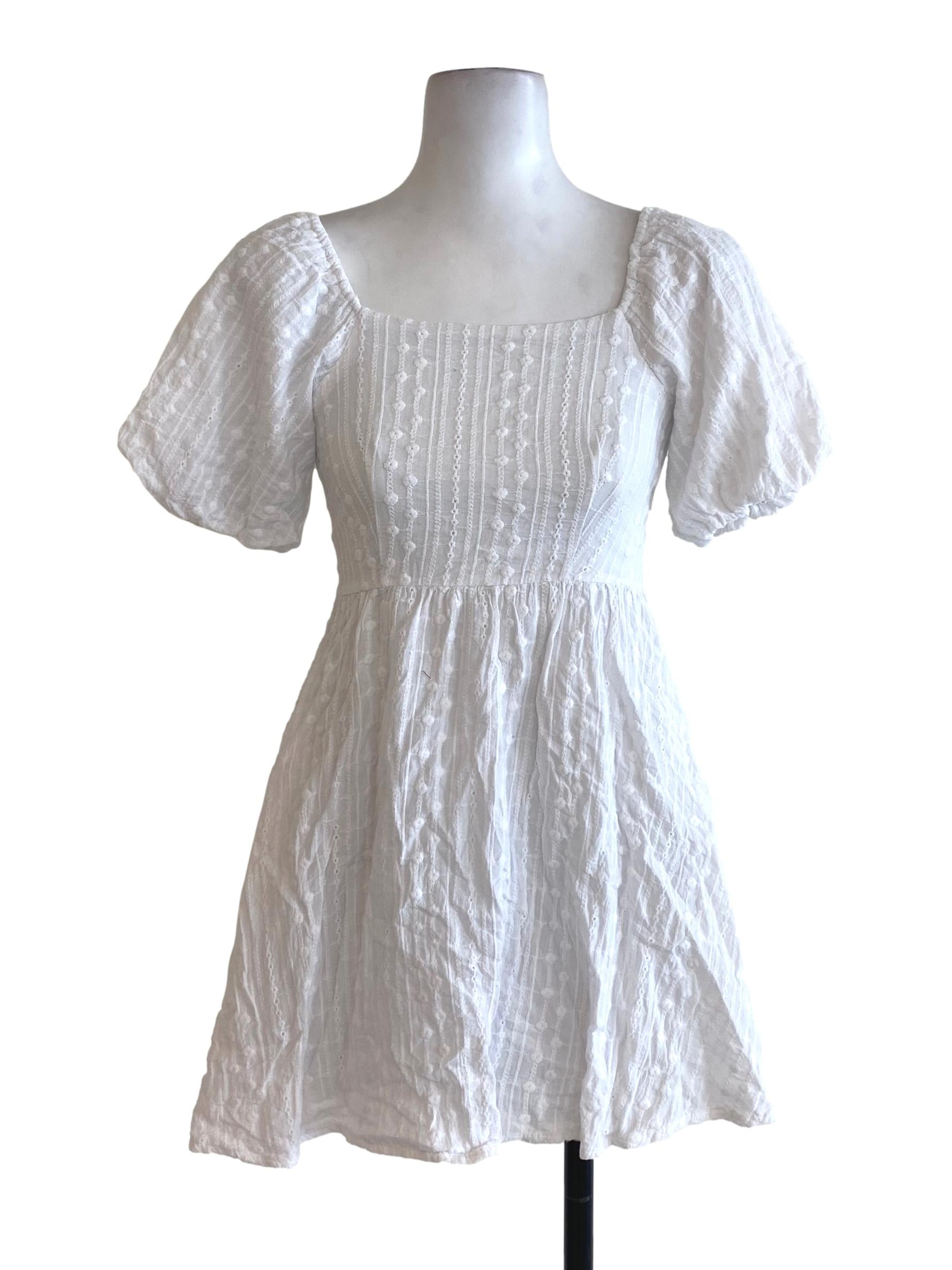 White Embroidered Rompers