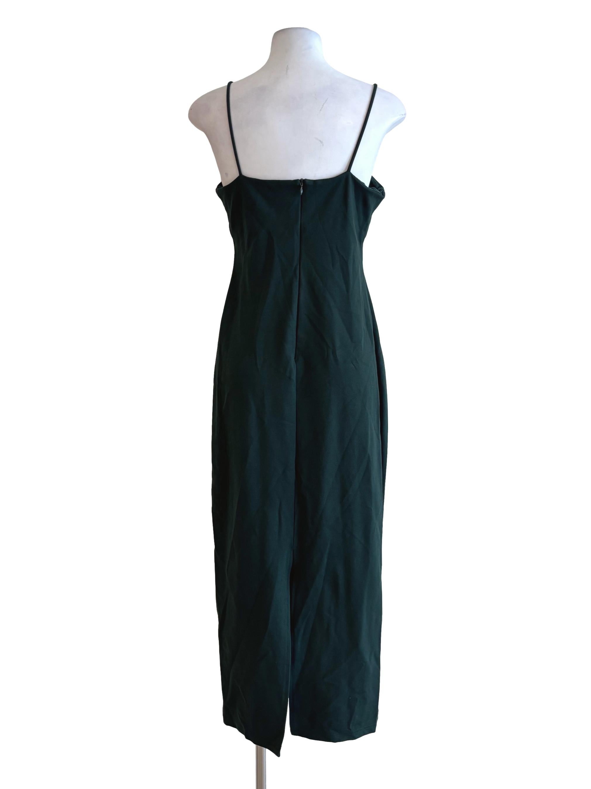Pine Green Spaghetti Strap Sheath Dress
