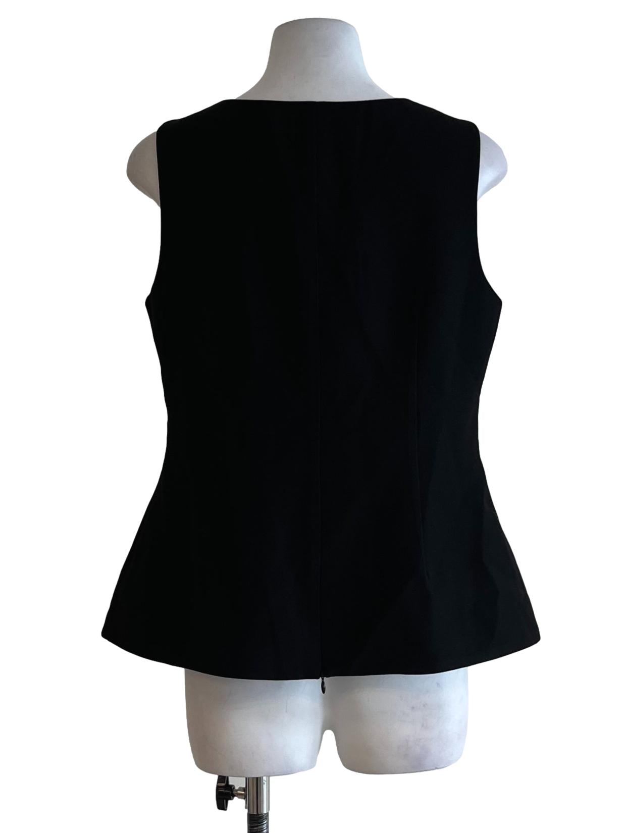 Black V-Neckline Sleeveless Top