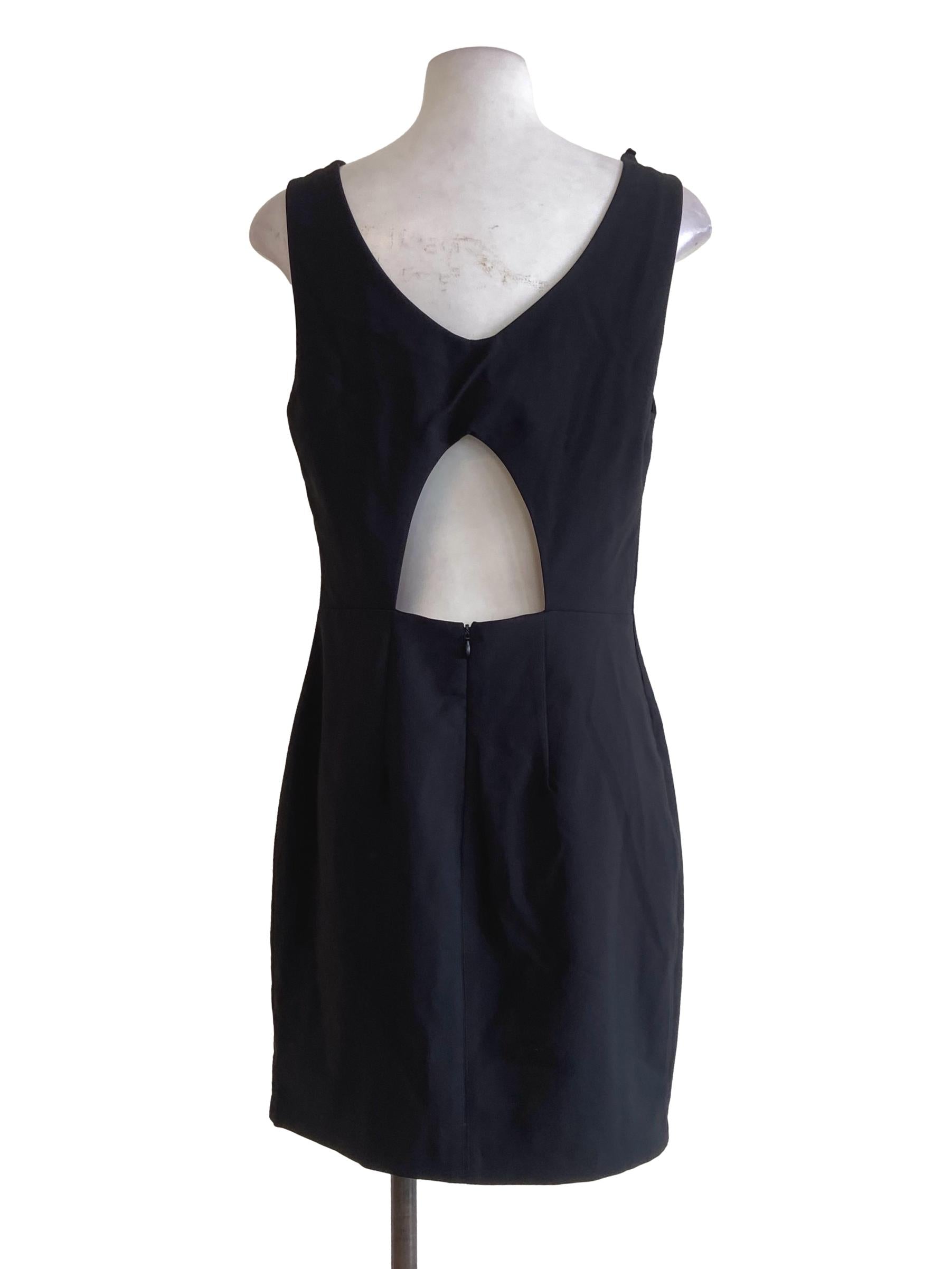 Black V Neck Sleeveless Sheath Dress