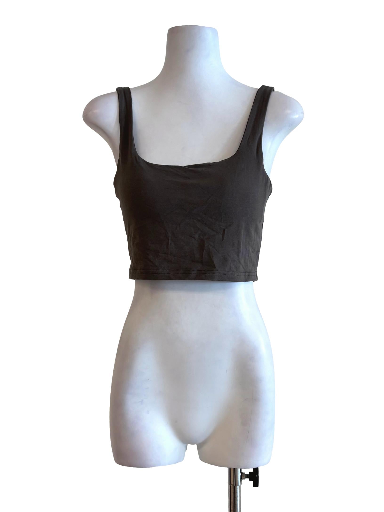 Ebony Grey Square Neck Tank Top TTR