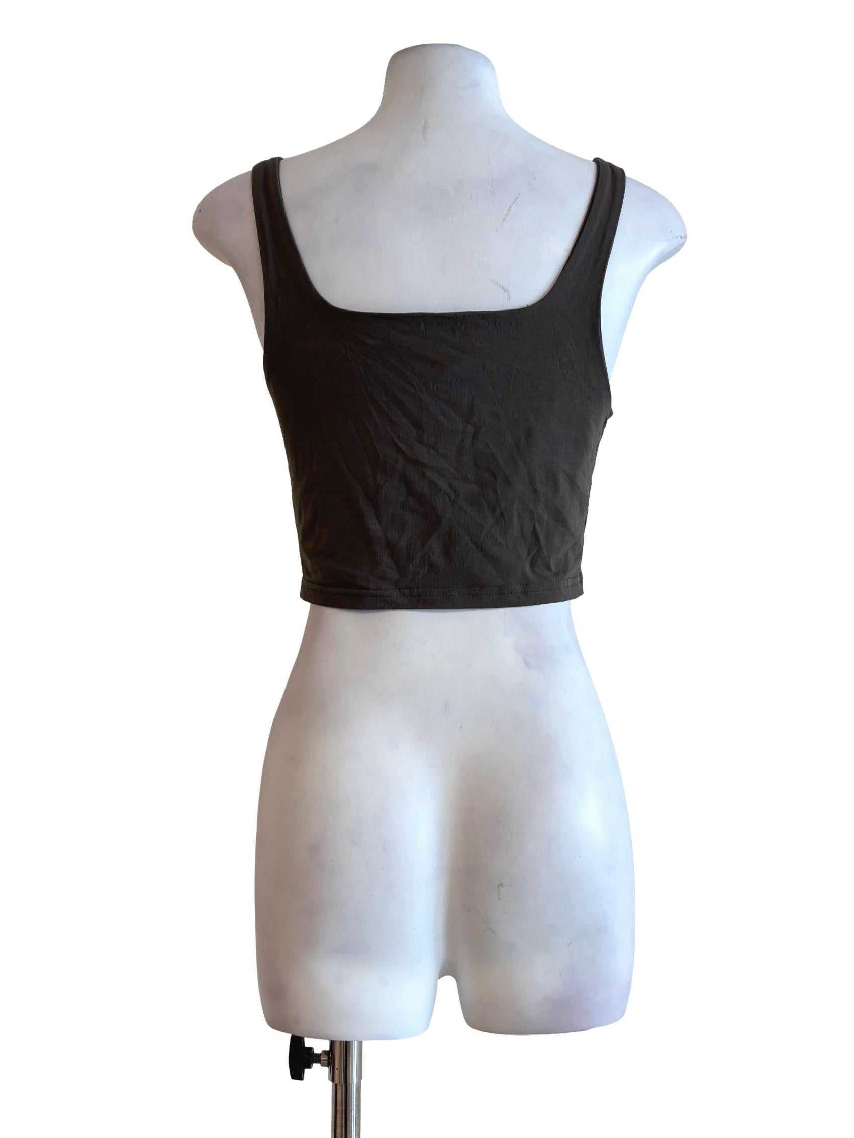 Ebony Grey Square Neck Tank Top TTR